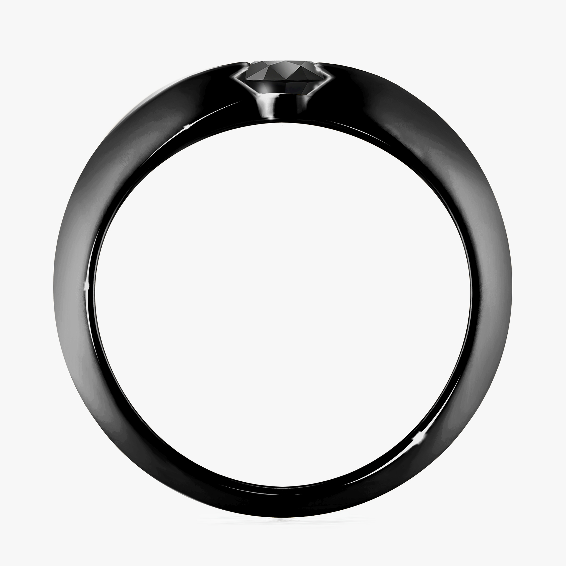 Pierścionek zaręczynowy My Baby z czarnego złota z czarnym diamentem 0,50ct