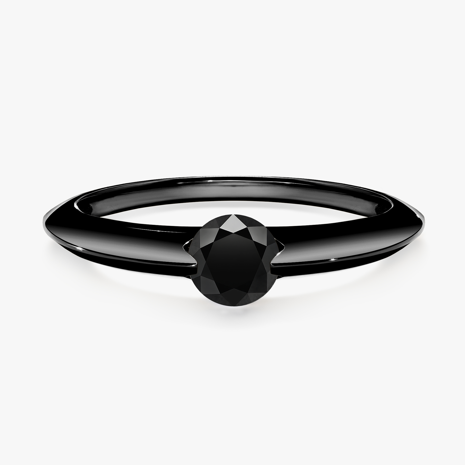Pierścionek zaręczynowy My Baby z czarnego złota z czarnym diamentem 1,00ct