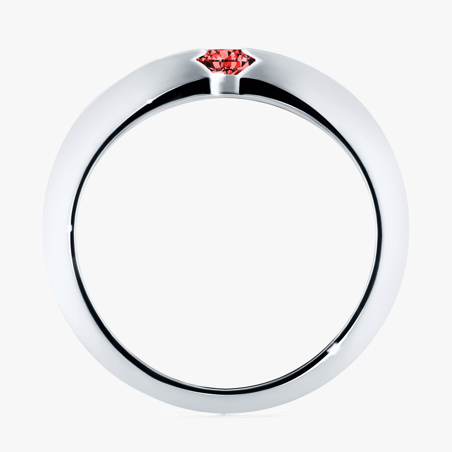 Pierścionek zaręczynowy My Baby z białego złota z czerwonym diamentem 0,25ct