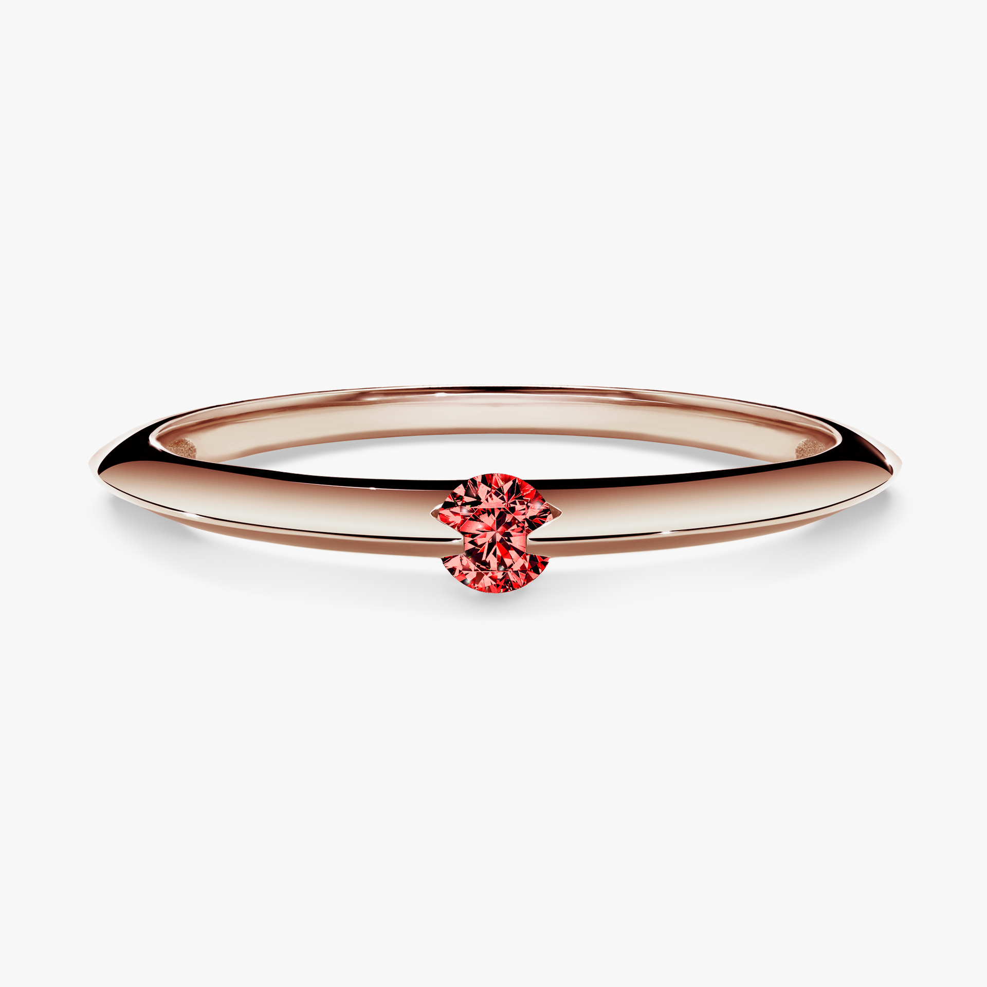 Pierścionek zaręczynowy My Baby z różowego złota z czerwonym diamentem 0,25ct
