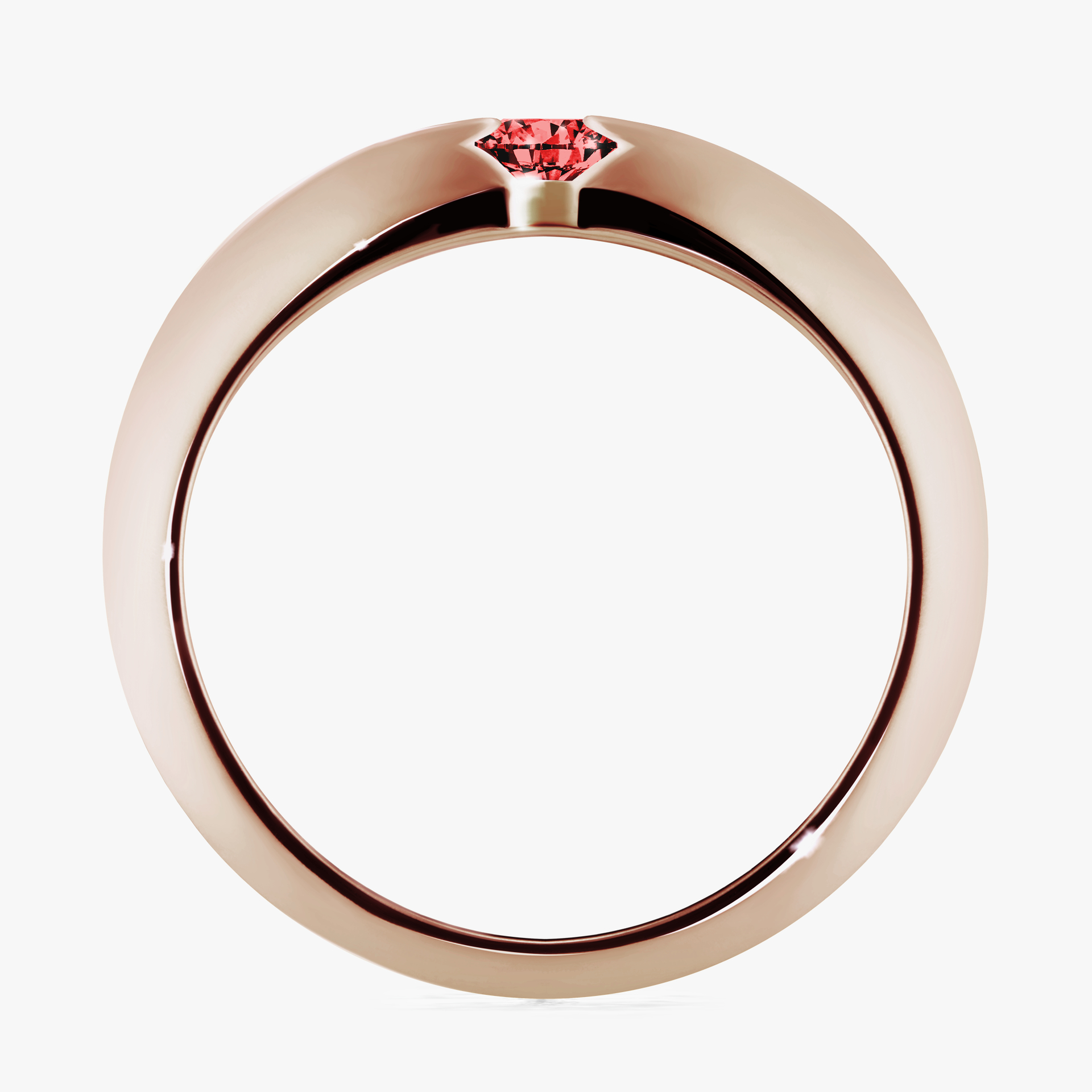 Pierścionek zaręczynowy My Baby z różowego złota z czerwonym diamentem 0,25ct