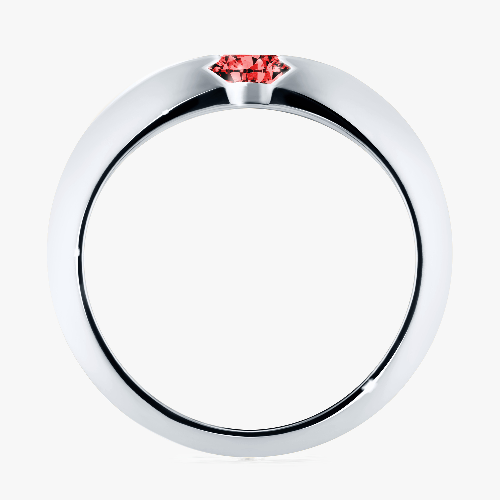 Pierścionek zaręczynowy My Baby z białego złota z czerwonym diamentem 0,50ct