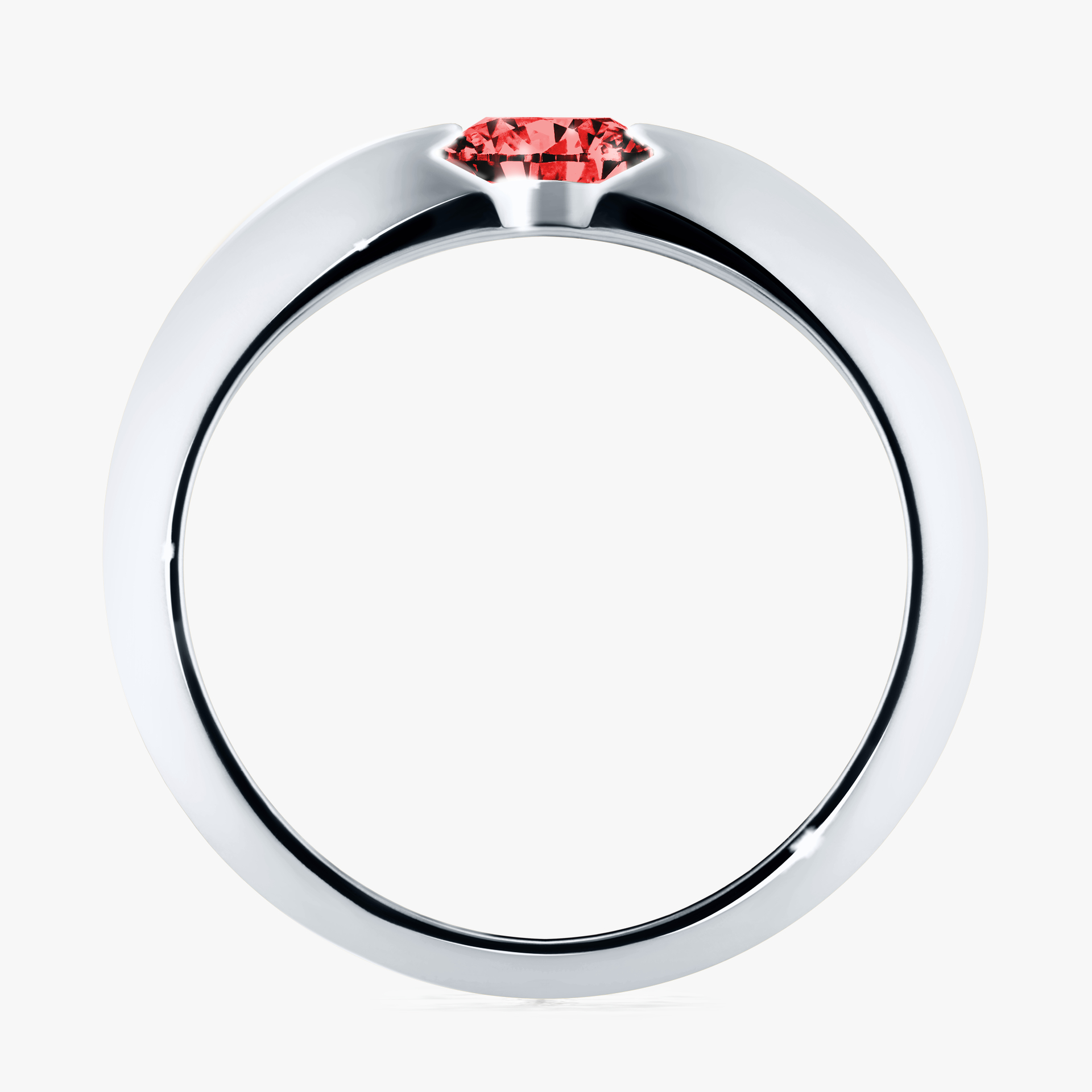Pierścionek zaręczynowy My Baby z białego złota z czerwonym diamentem 1,00ct