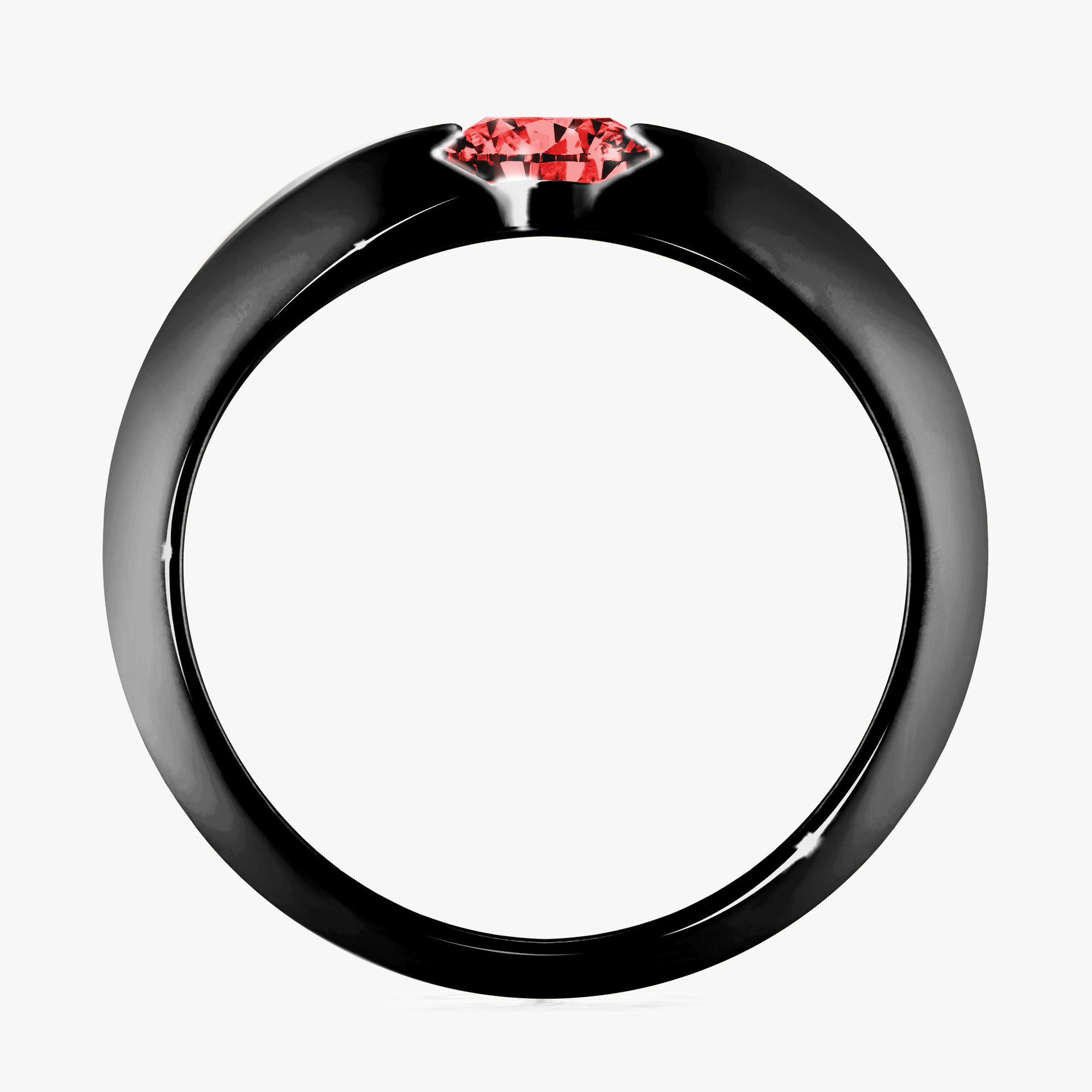 Pierścionek zaręczynowy My Baby z czarnego złota z czerwonym diamentem 1,00ct