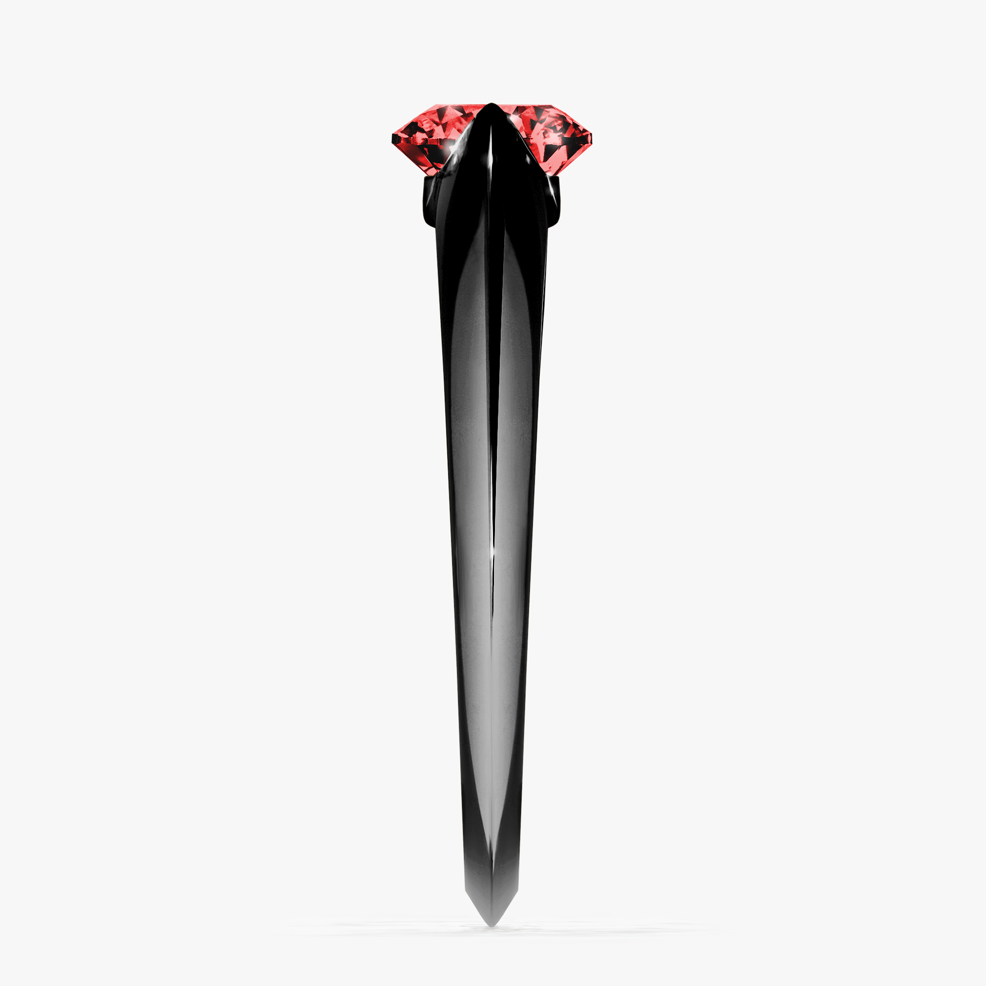 Pierścionek zaręczynowy My Baby z czarnego złota z czerwonym diamentem 1,00ct