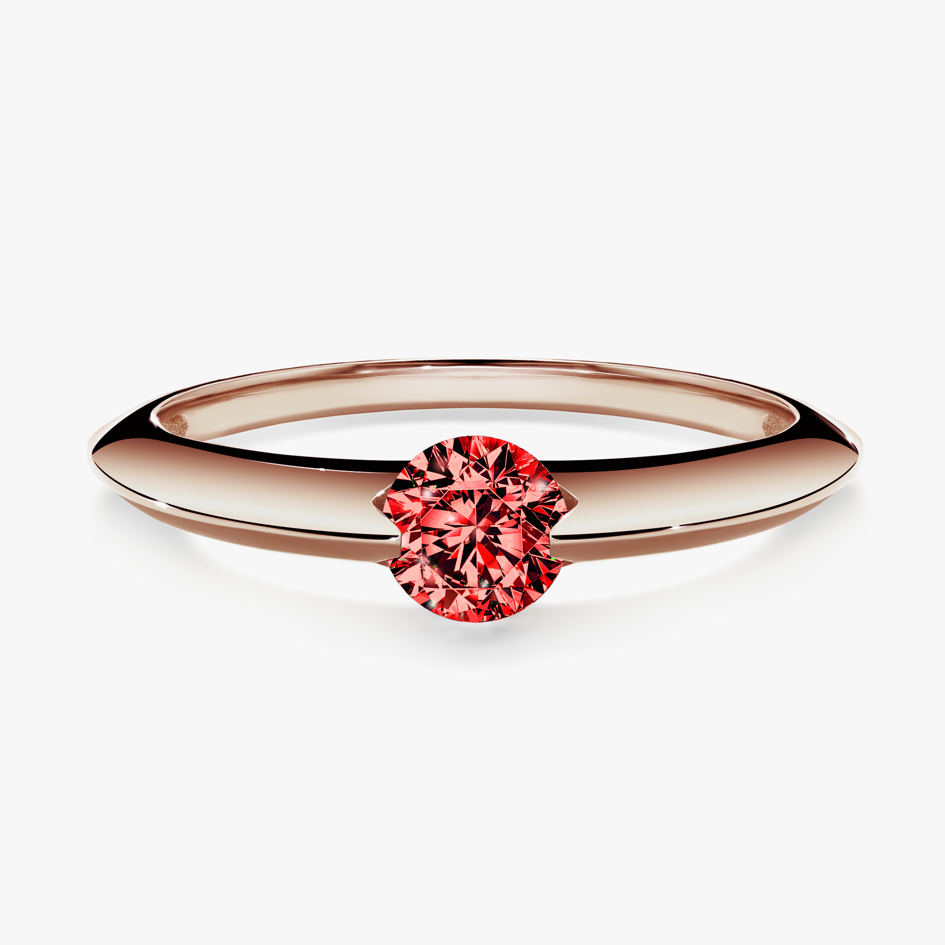 Pierścionek zaręczynowy My Baby z różowego złota z czerwonym diamentem 1,00ct
