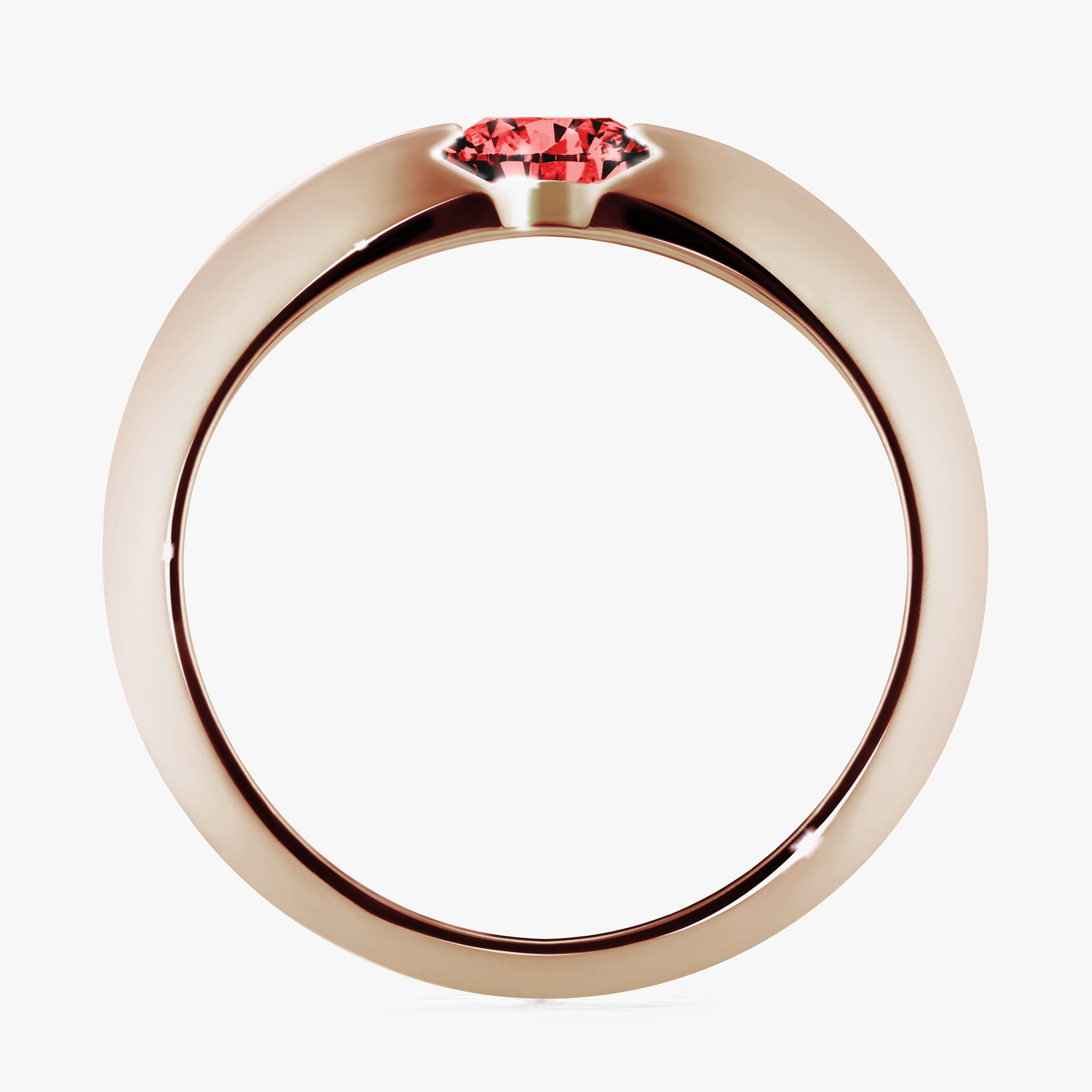 Pierścionek zaręczynowy My Baby z różowego złota z czerwonym diamentem 1,00ct
