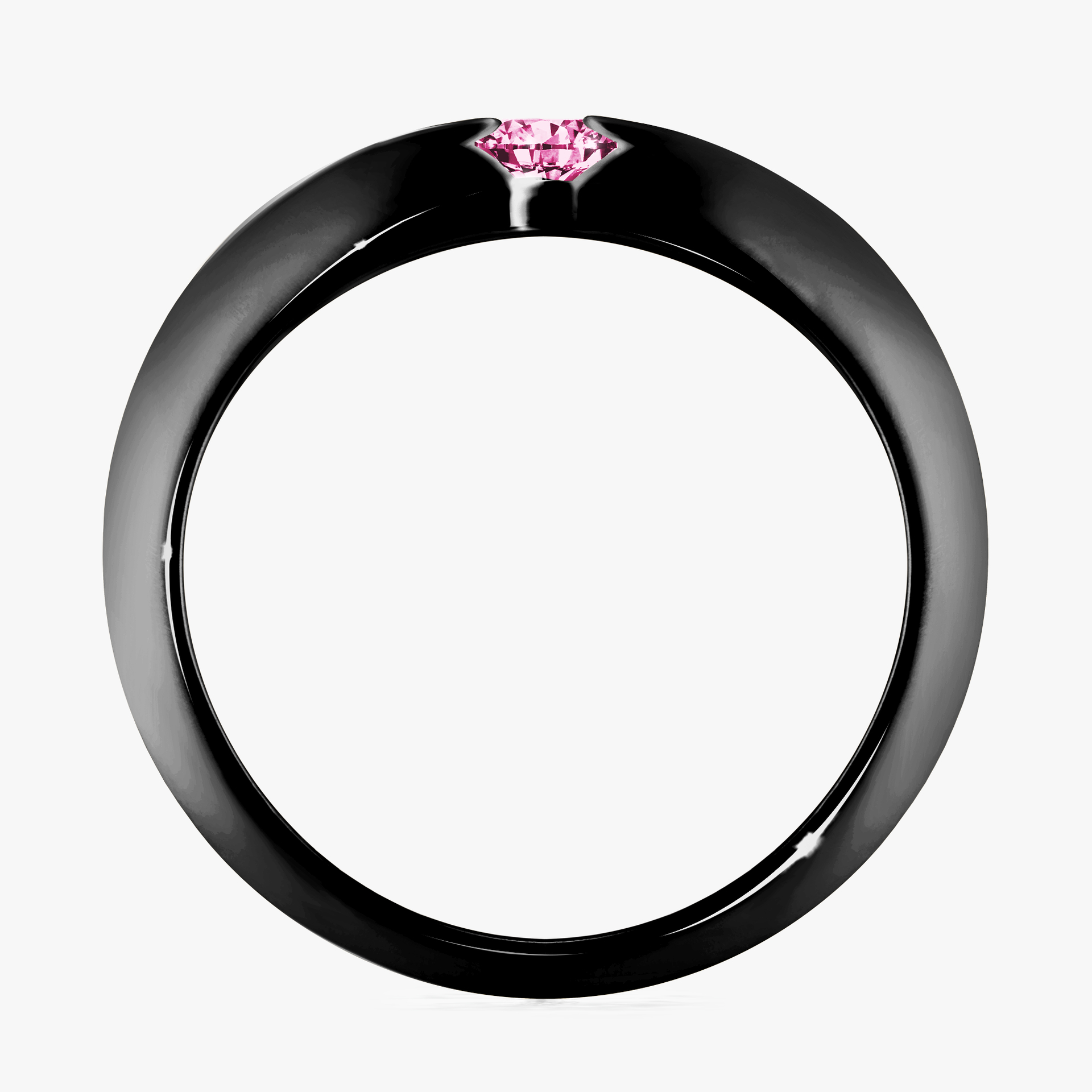 Pierścionek zaręczynowy My Baby z czarnego złota z różowym diamentem 0,25ct