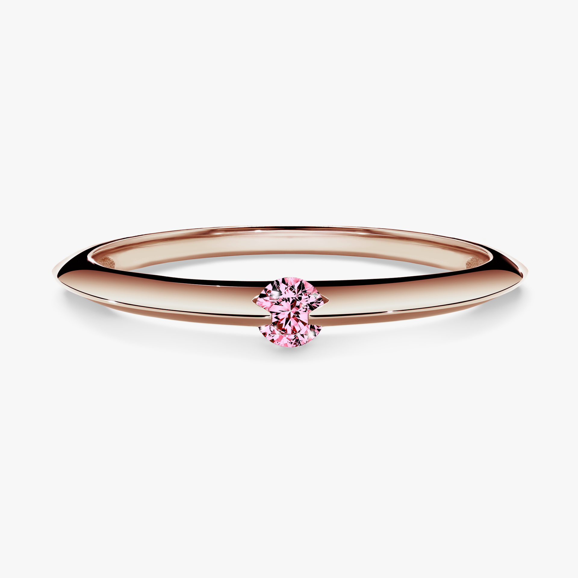 Pierścionek zaręczynowy My Baby z różowego złota z różowym diamentem 0,25ct