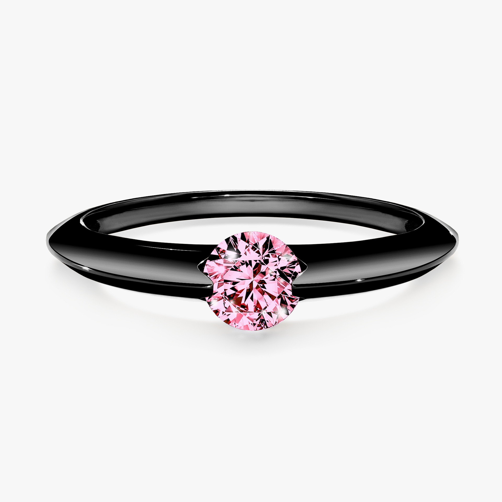 Pierścionek zaręczynowy My Baby z czarnego złota z różowym diamentem 1,00ct
