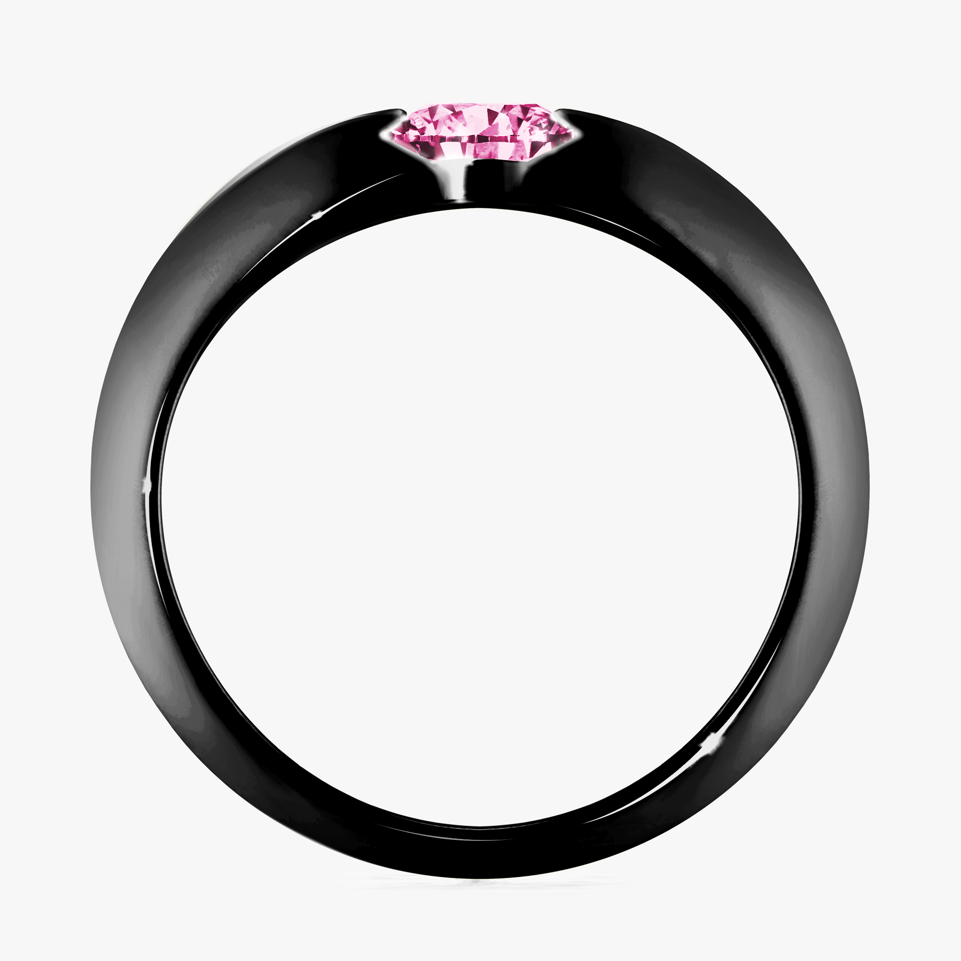 Pierścionek zaręczynowy My Baby z czarnego złota z różowym diamentem 1,00ct