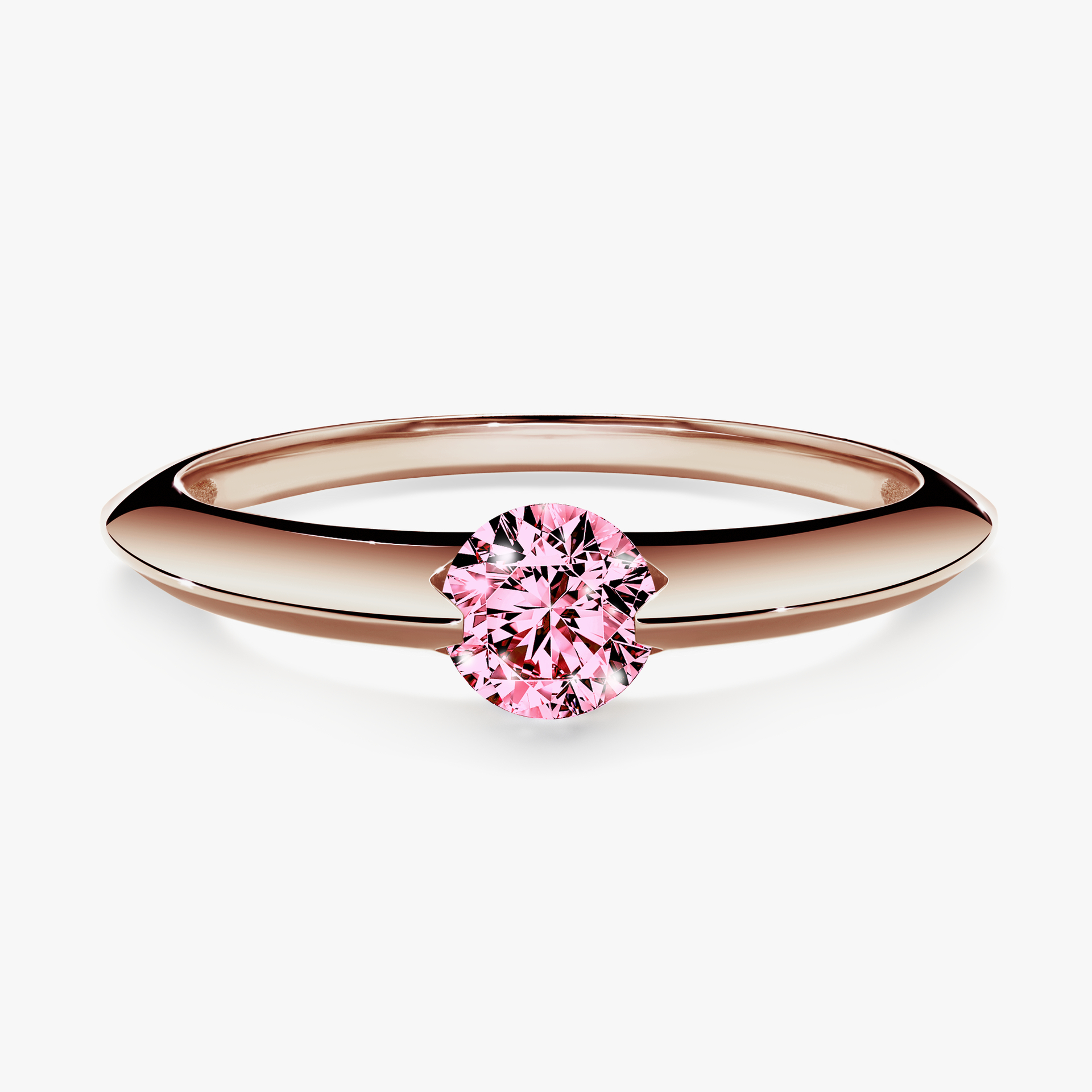 Pierścionek zaręczynowy My Baby z różowego złota z różowym diamentem 1,00ct