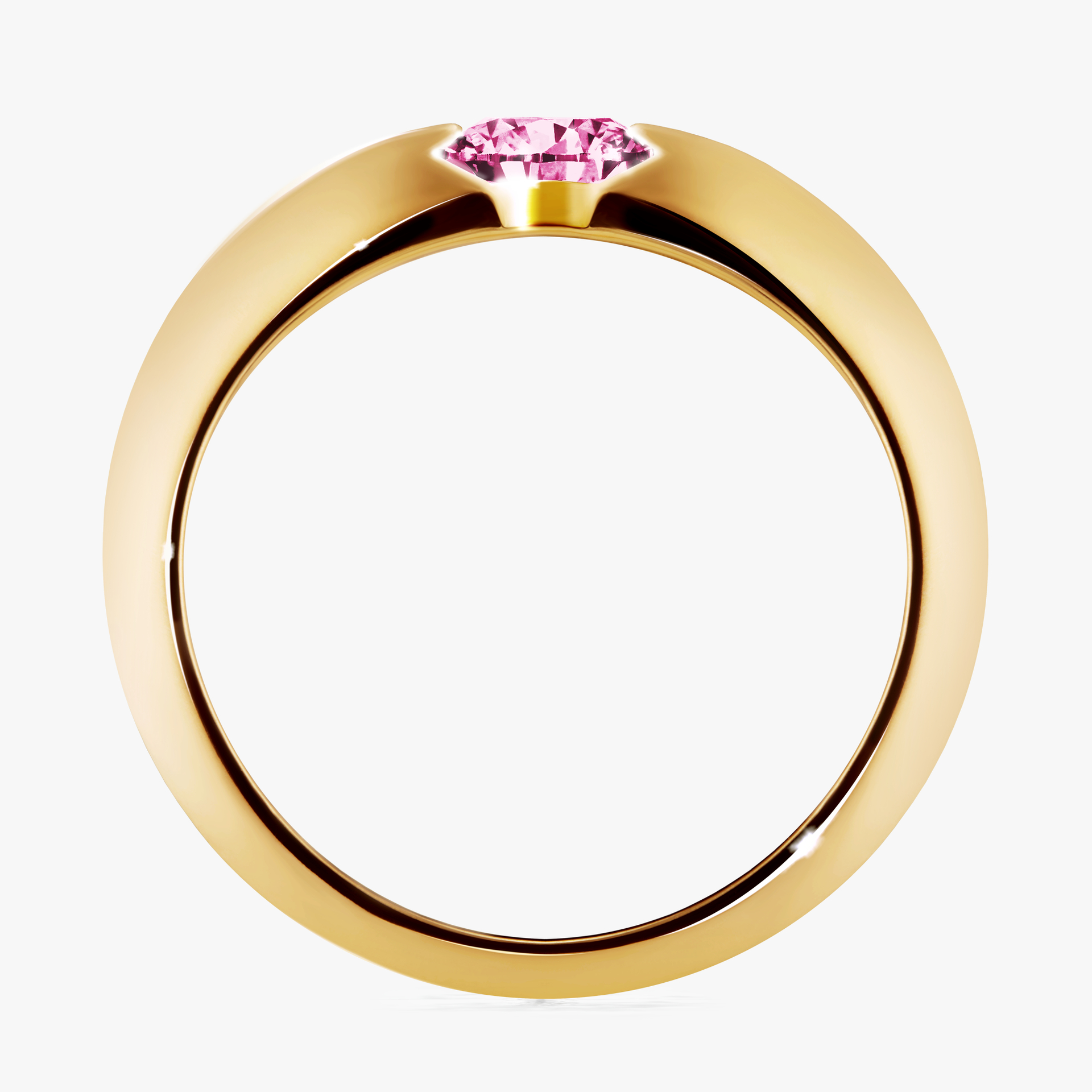 Pierścionek zaręczynowy My Baby z żółtego złota z różowym diamentem 1,00ct