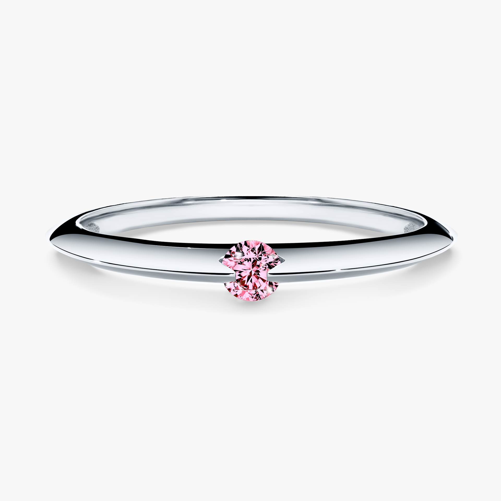 Pierścionek zaręczynowy My Baby z białego złota z różowym diamentem 0,25ct