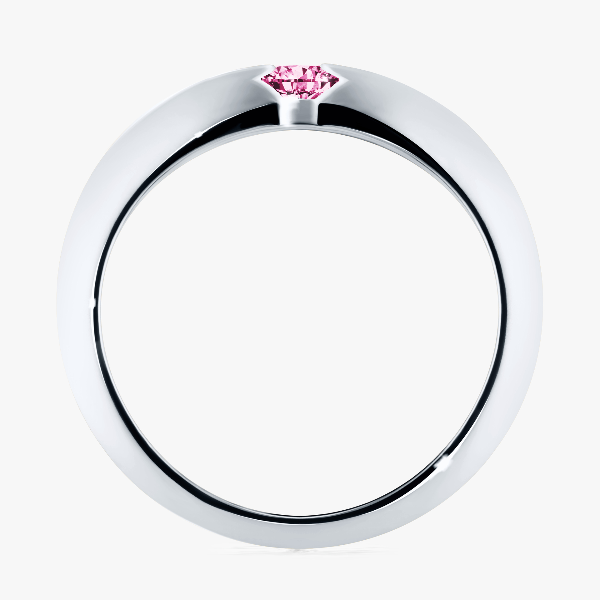 Pierścionek zaręczynowy My Baby z białego złota z różowym diamentem 0,25ct