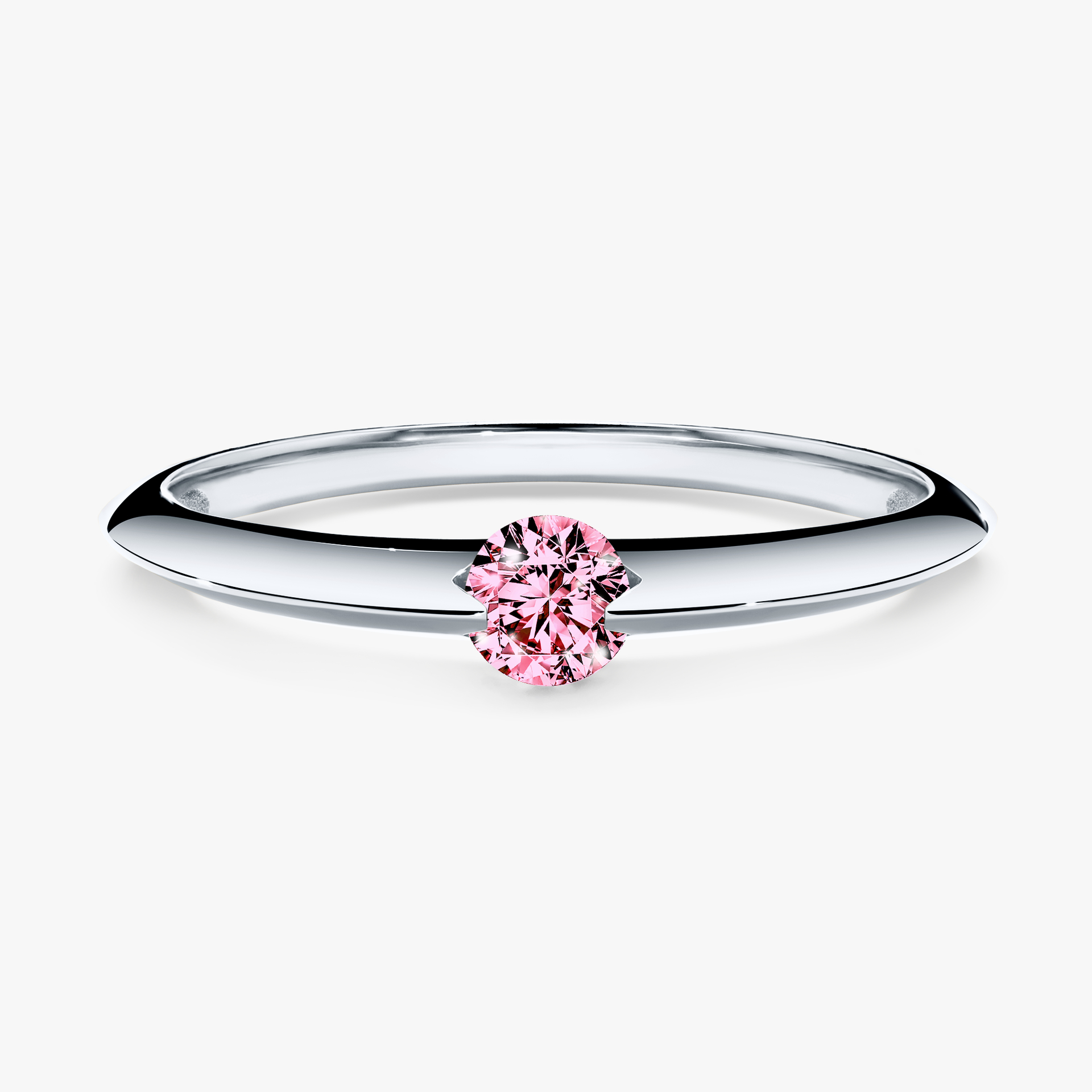 Pierścionek zaręczynowy My Baby z białego złota z różowym diamentem 0,50ct