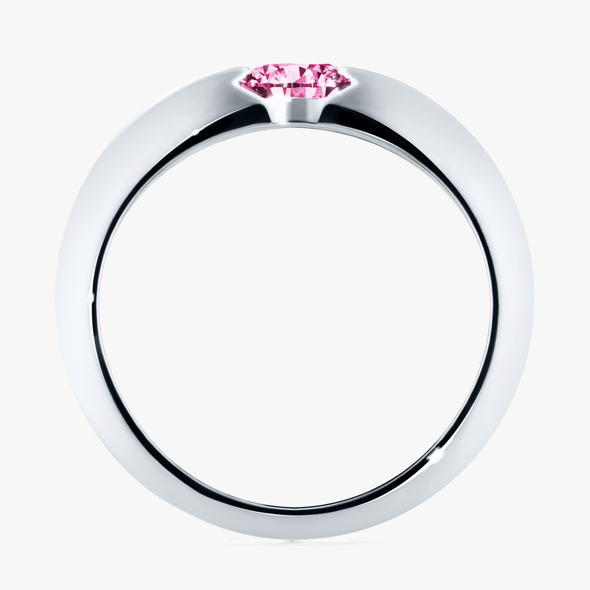 Pierścionek zaręczynowy My Baby z białego złota z różowym diamentem 1,00ct