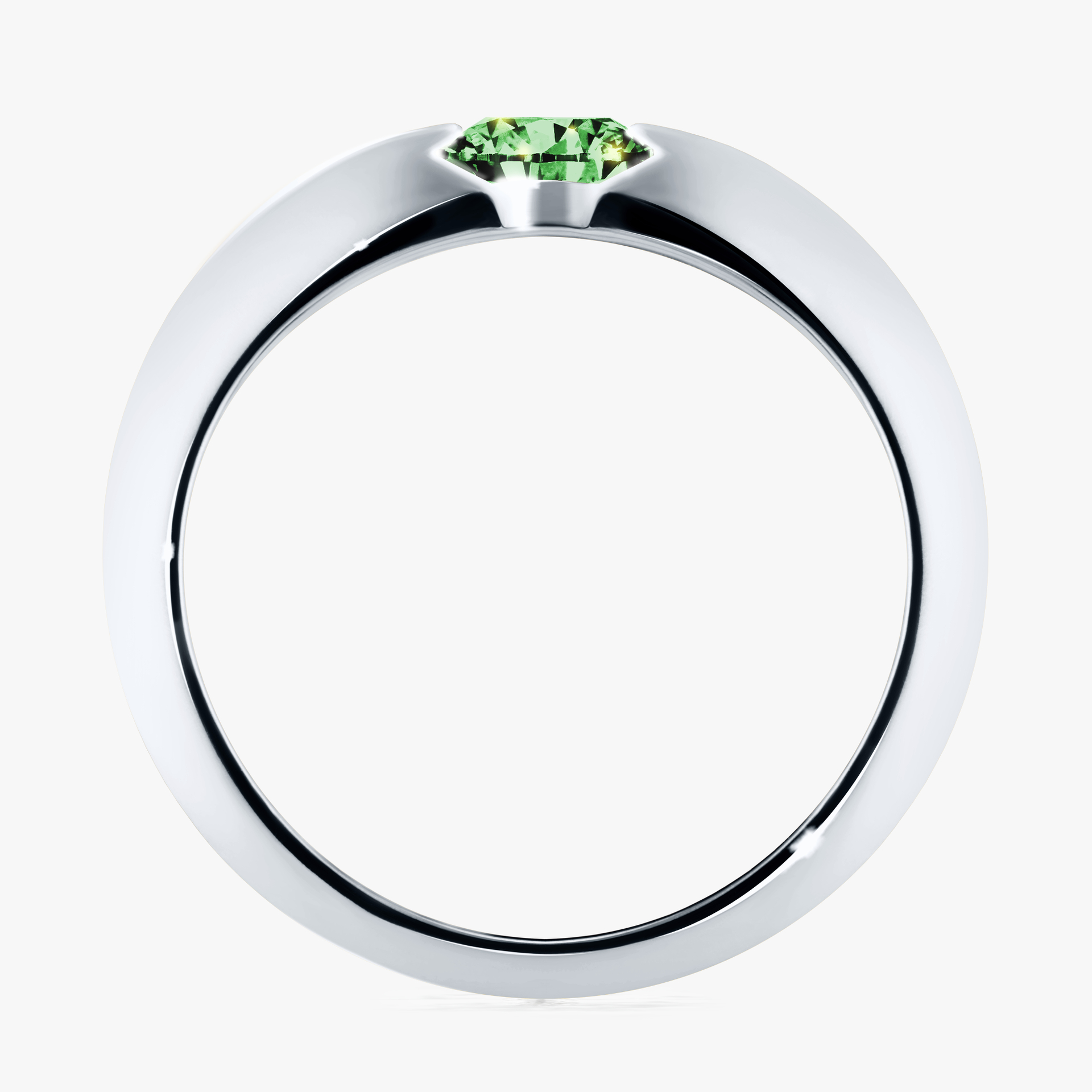 Pierścionek zaręczynowy My Baby z białego złota z ciemnym zielonym diamentem 1,00ct