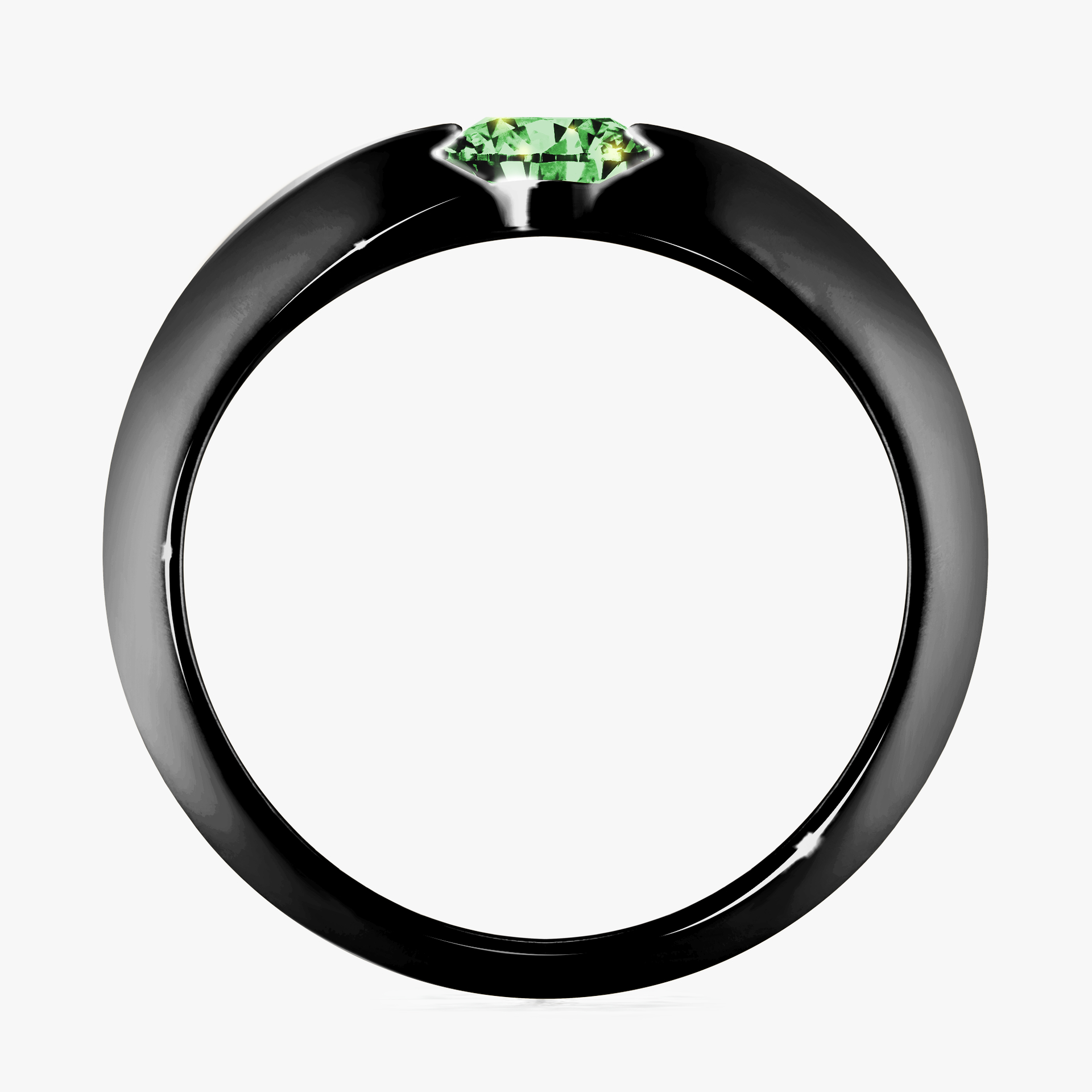 Pierścionek zaręczynowy My Baby z czarnego złota z ciemnym zielonym diamentem 1,00ct