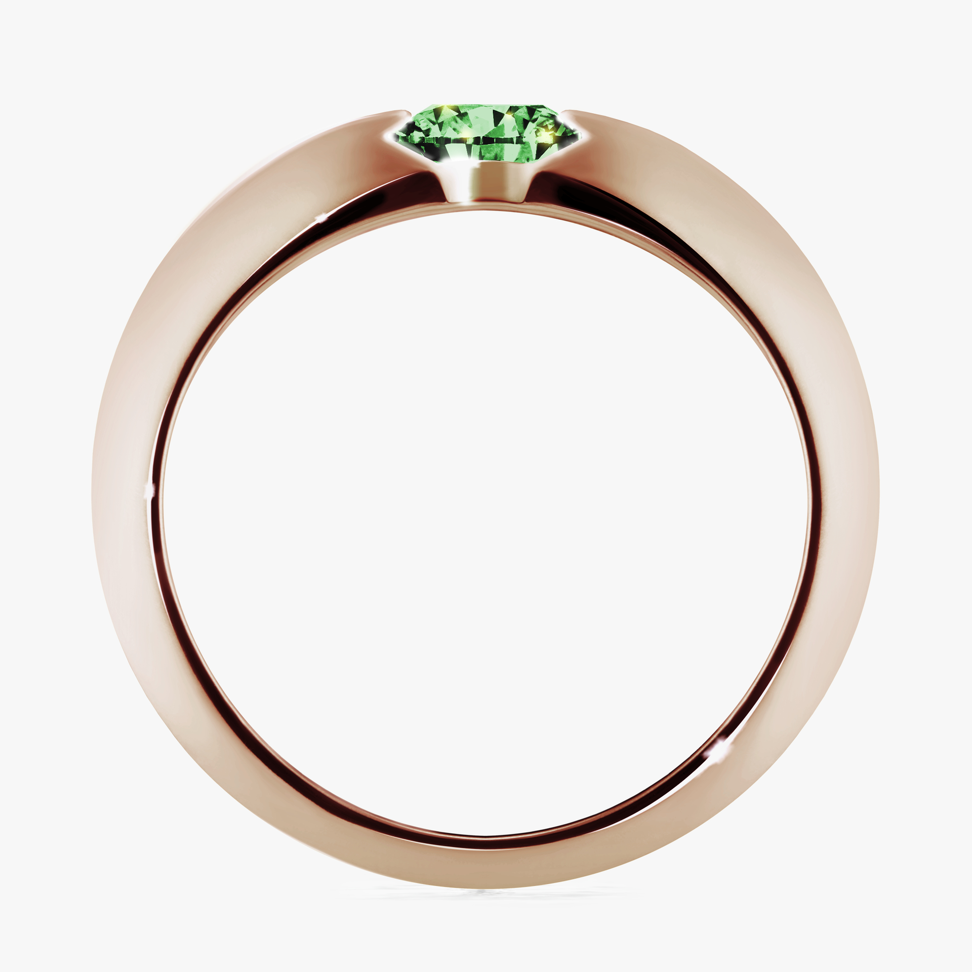 Pierścionek zaręczynowy My Baby z różowego złota z ciemnym zielonym diamentem 1,00ct