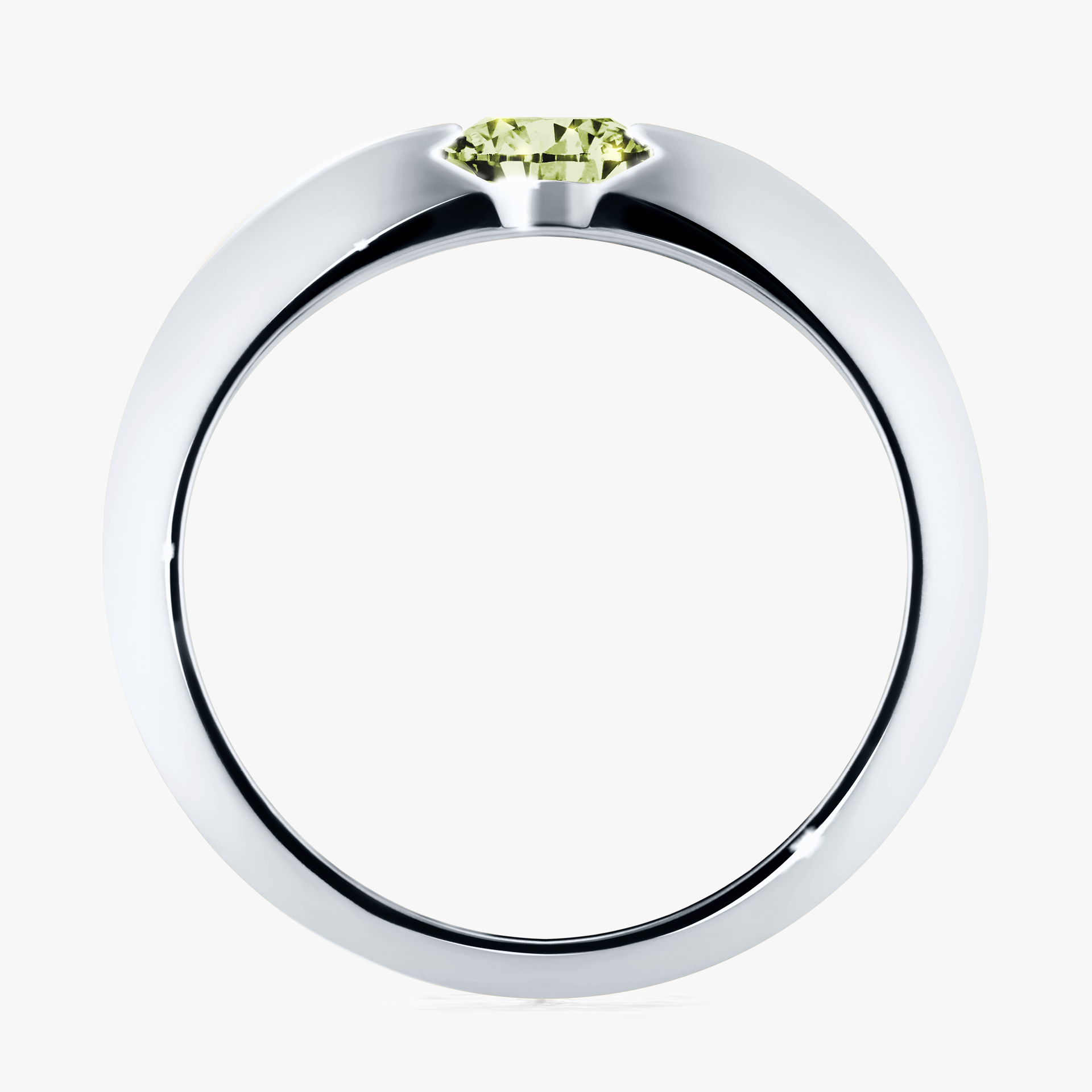 Pierścionek zaręczynowy My Baby z białego złota z jasnym zielonym diamentem 1,00ct
