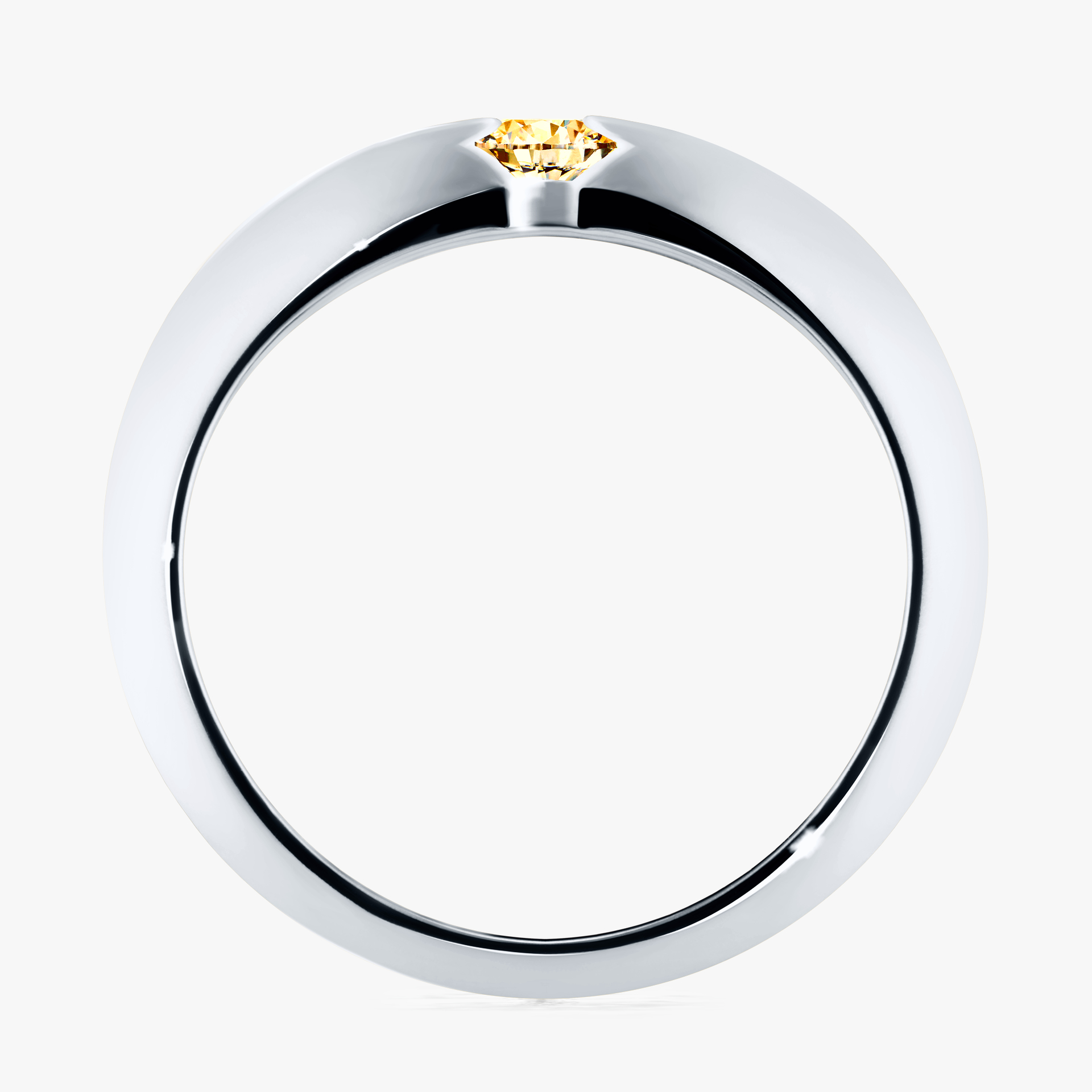 Pierścionek zaręczynowy My Baby z białego złota z żółtym diamentem 0,25ct
