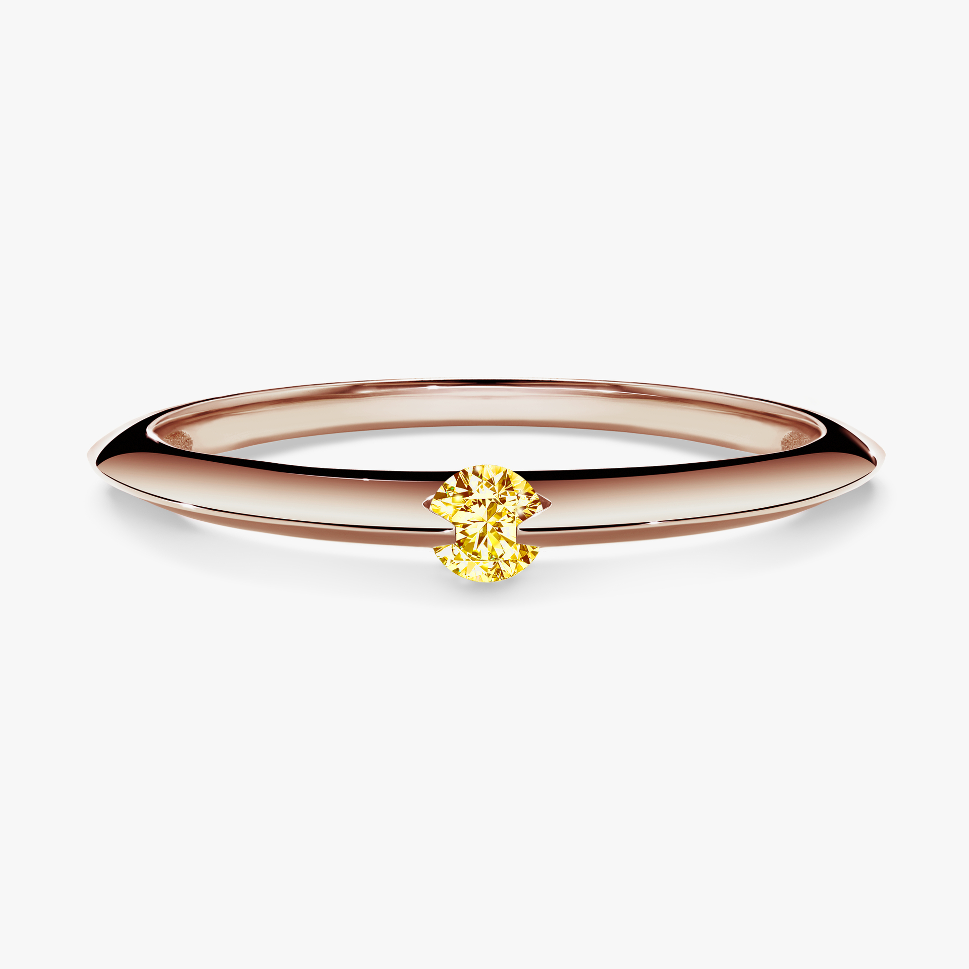 Pierścionek zaręczynowy My Baby z różowego złota z żółtym diamentem 0,25ct