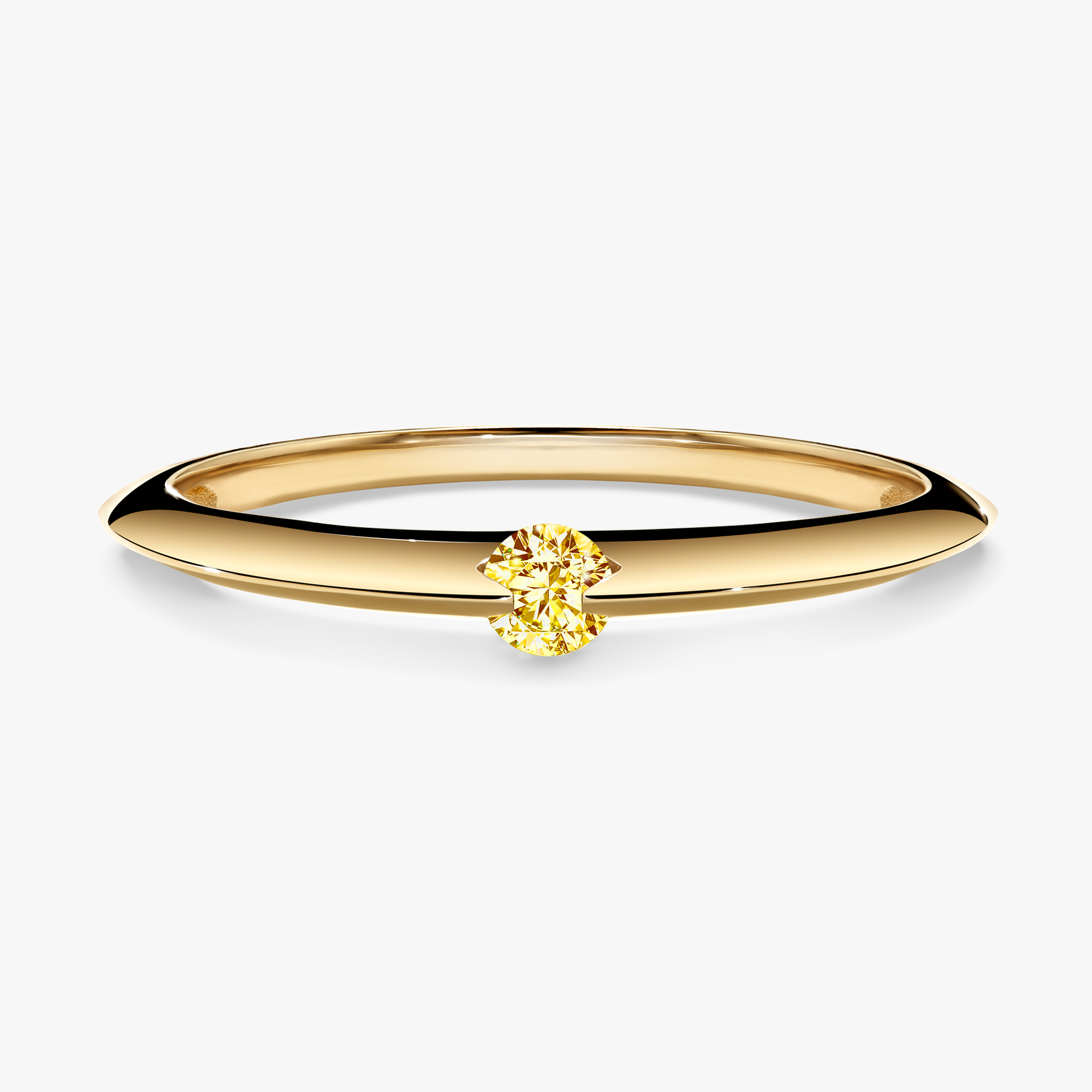Pierścionek zaręczynowy My Baby z żółtego złota z żółtym diamentem 0,25ct