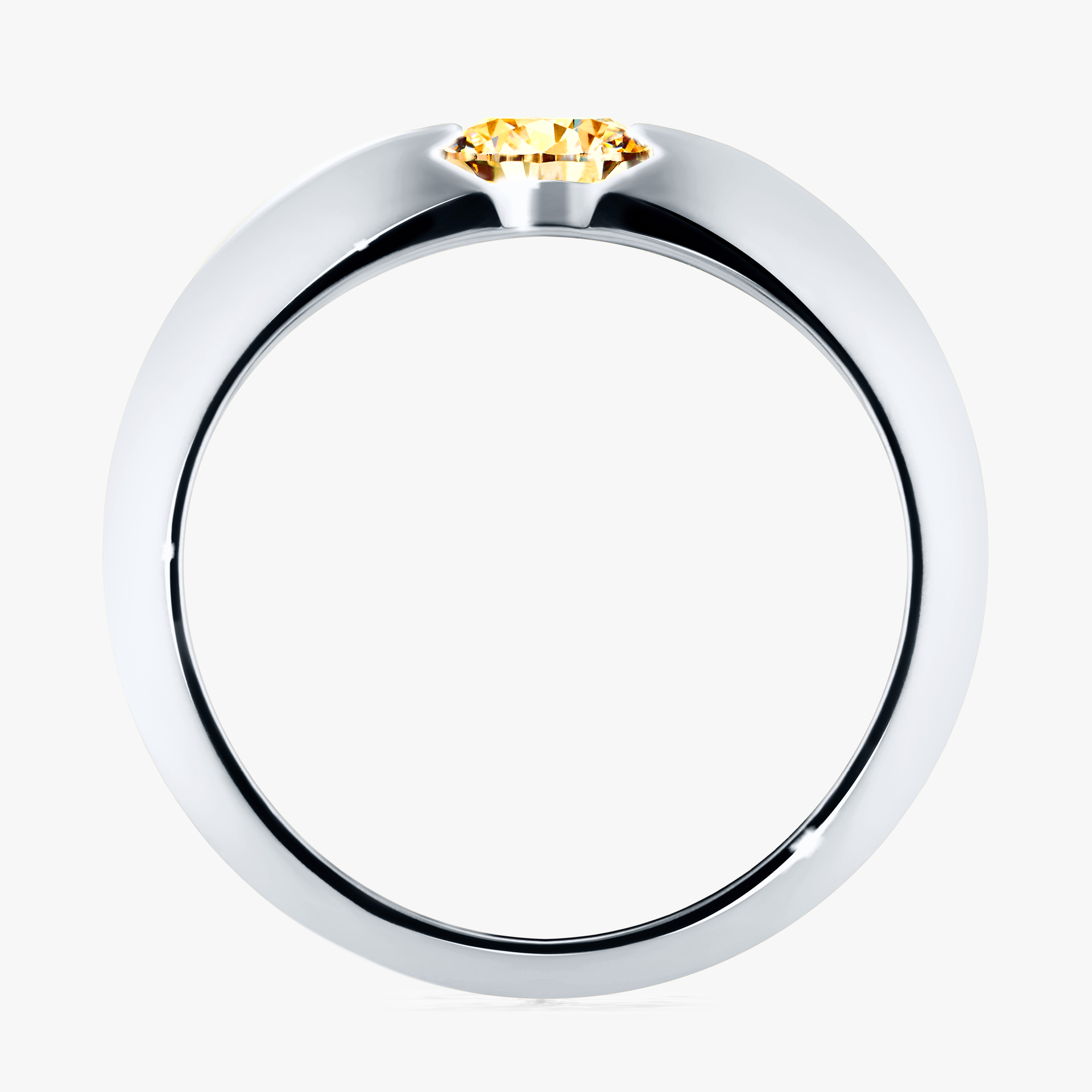 Pierścionek zaręczynowy My Baby z białego złota z żółtym diamentem 1,00ct