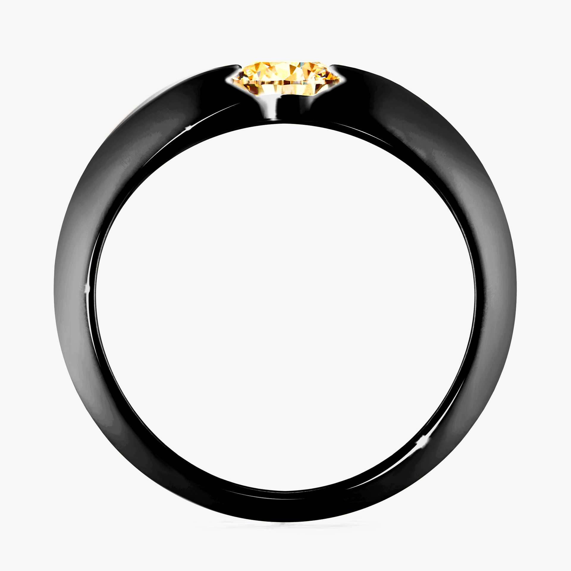 Pierścionek zaręczynowy My Baby z czarnego złota z żółtym diamentem 1,00ct