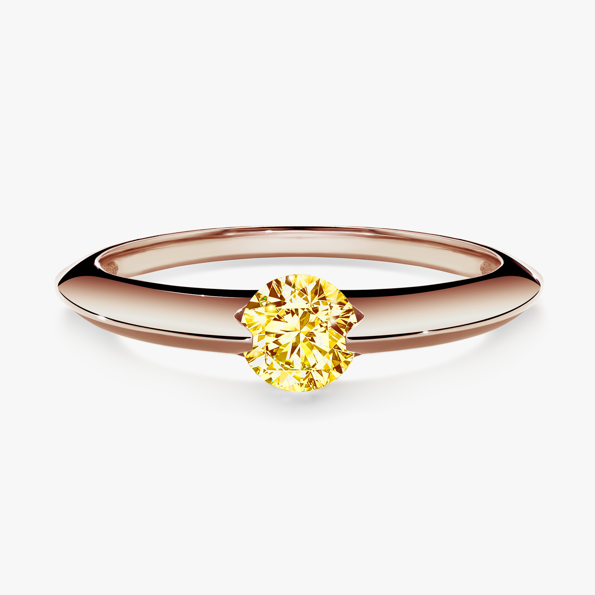 Pierścionek zaręczynowy My Baby z różowego złota z żółtym diamentem 1,00ct