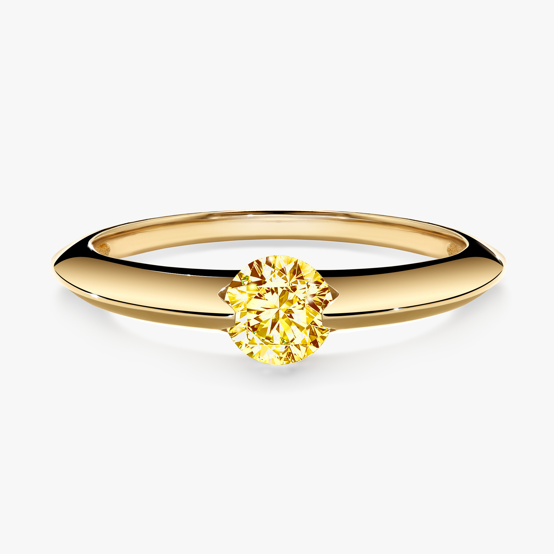 Pierścionek zaręczynowy My Baby z żółtego złota z żółtym diamentem 1,00ct