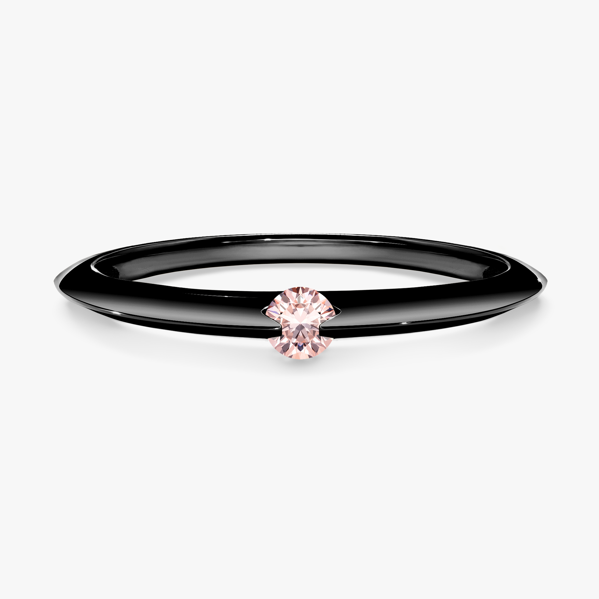 Pierścionek zaręczynowy My Baby z czarnego złota z morganitem 0,25ct
