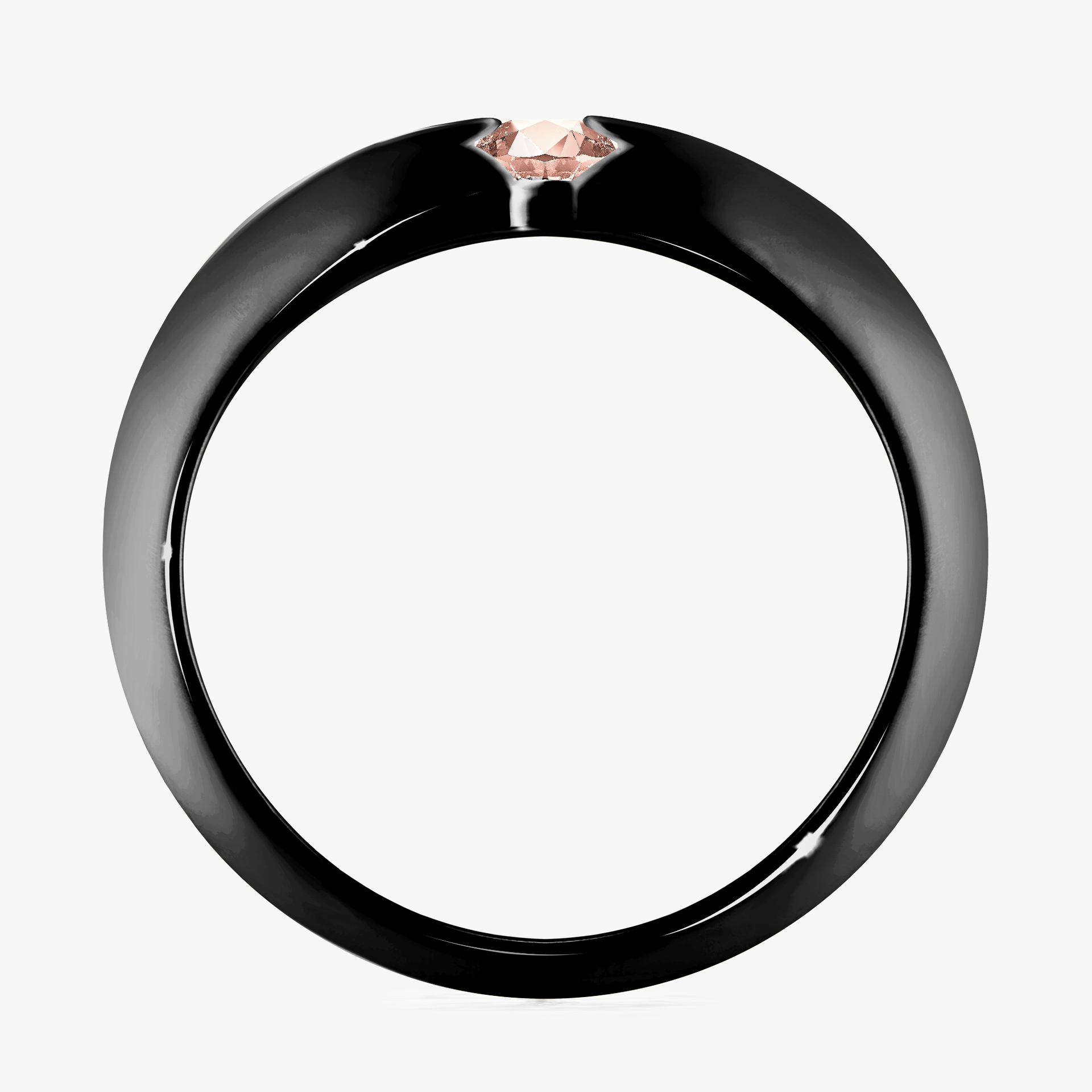 Pierścionek zaręczynowy My Baby z czarnego złota z morganitem 0,25ct