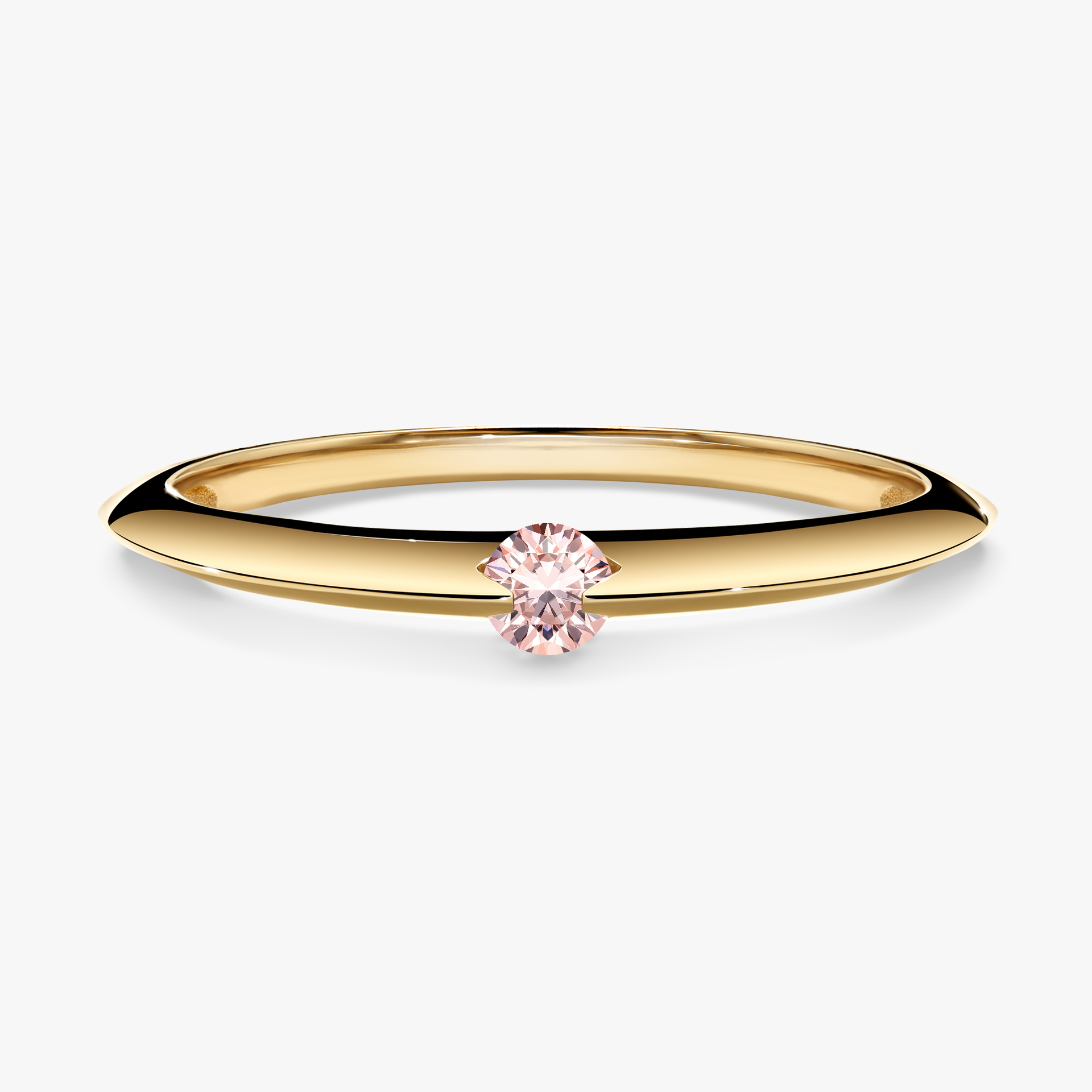 Pierścionek zaręczynowy My Baby z żółtego złota z morganitem 0,25ct