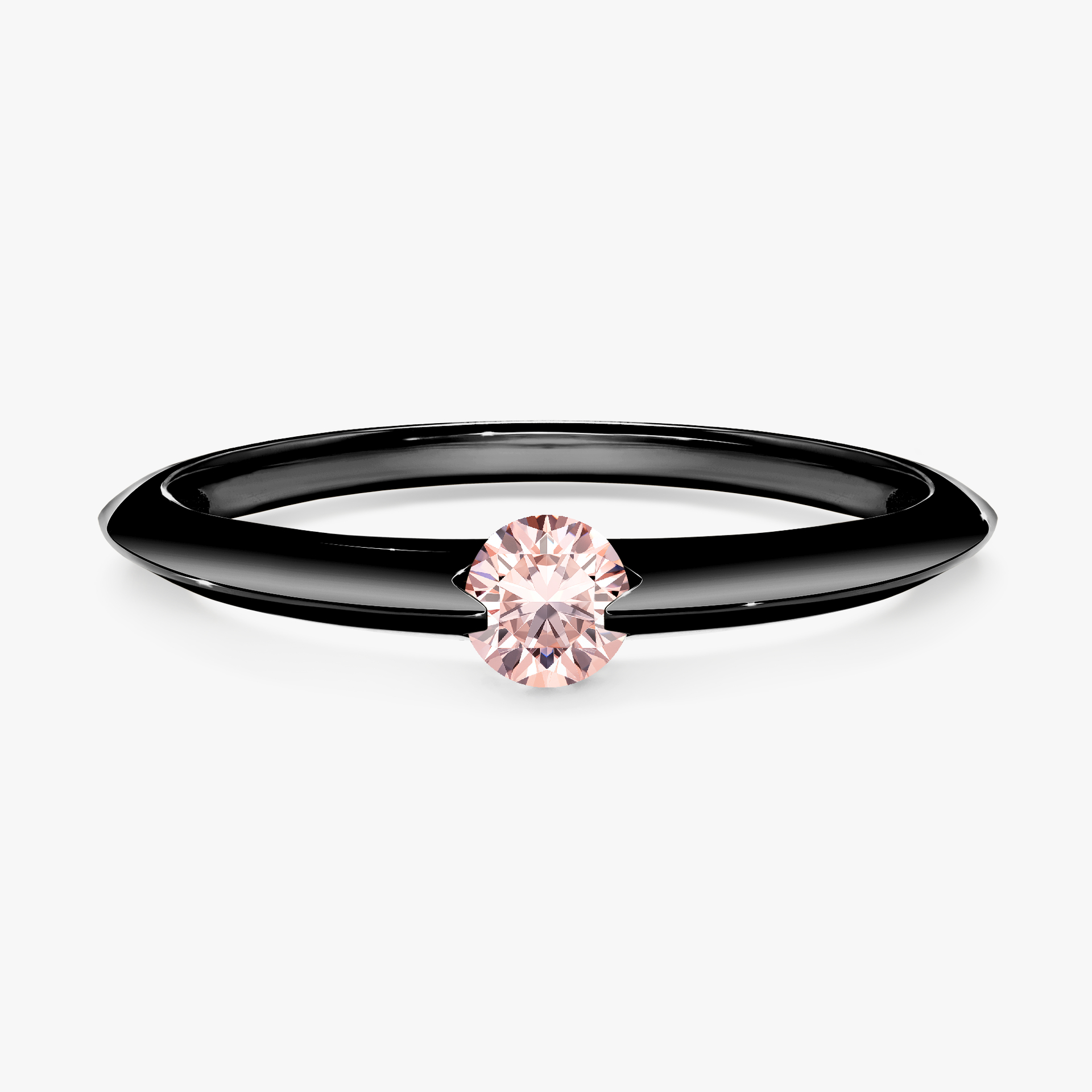 Pierścionek zaręczynowy My Baby z czarnego złota z morganitem 0,50ct