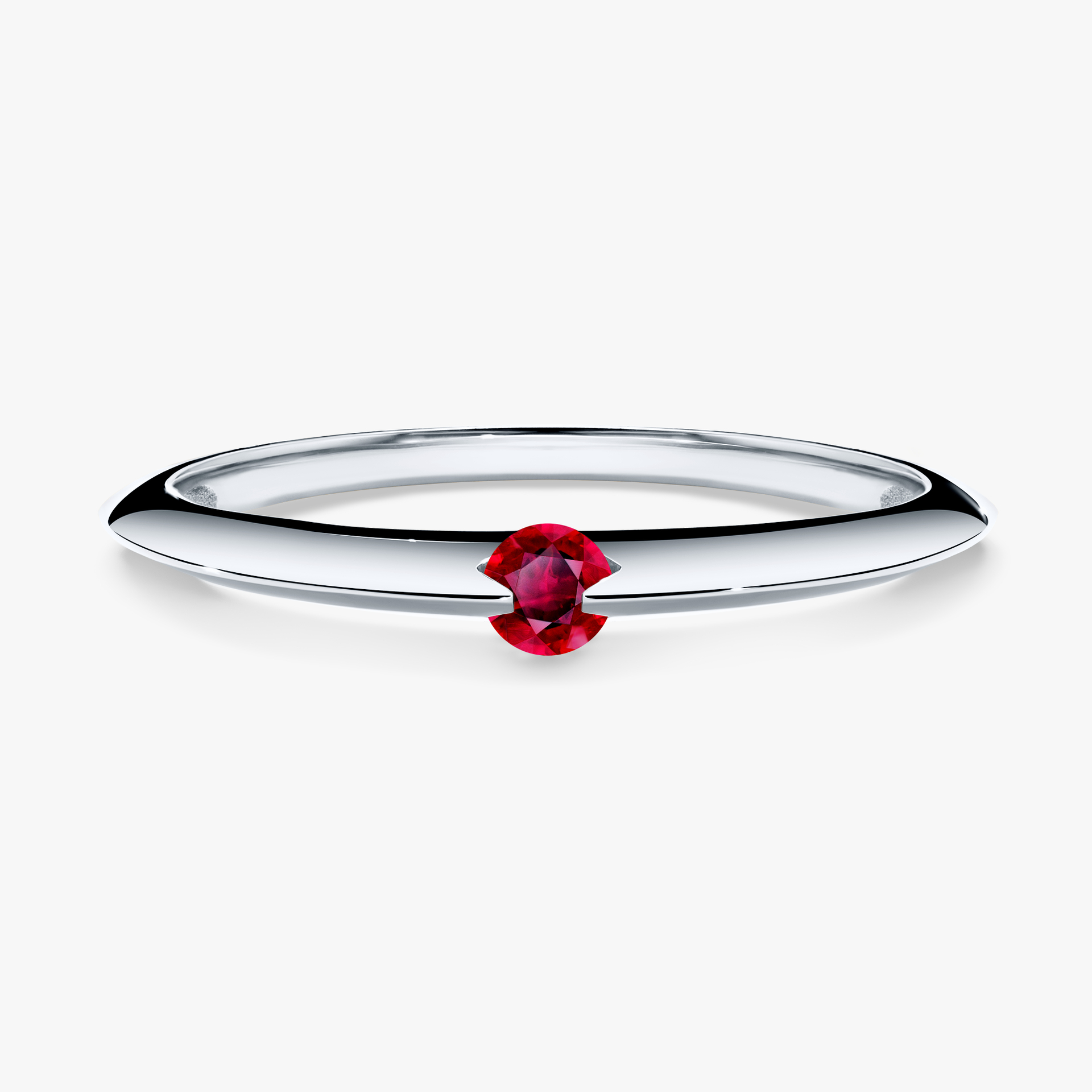 Pierścionek zaręczynowy My Baby z białego złota z rubinem 0,25ct