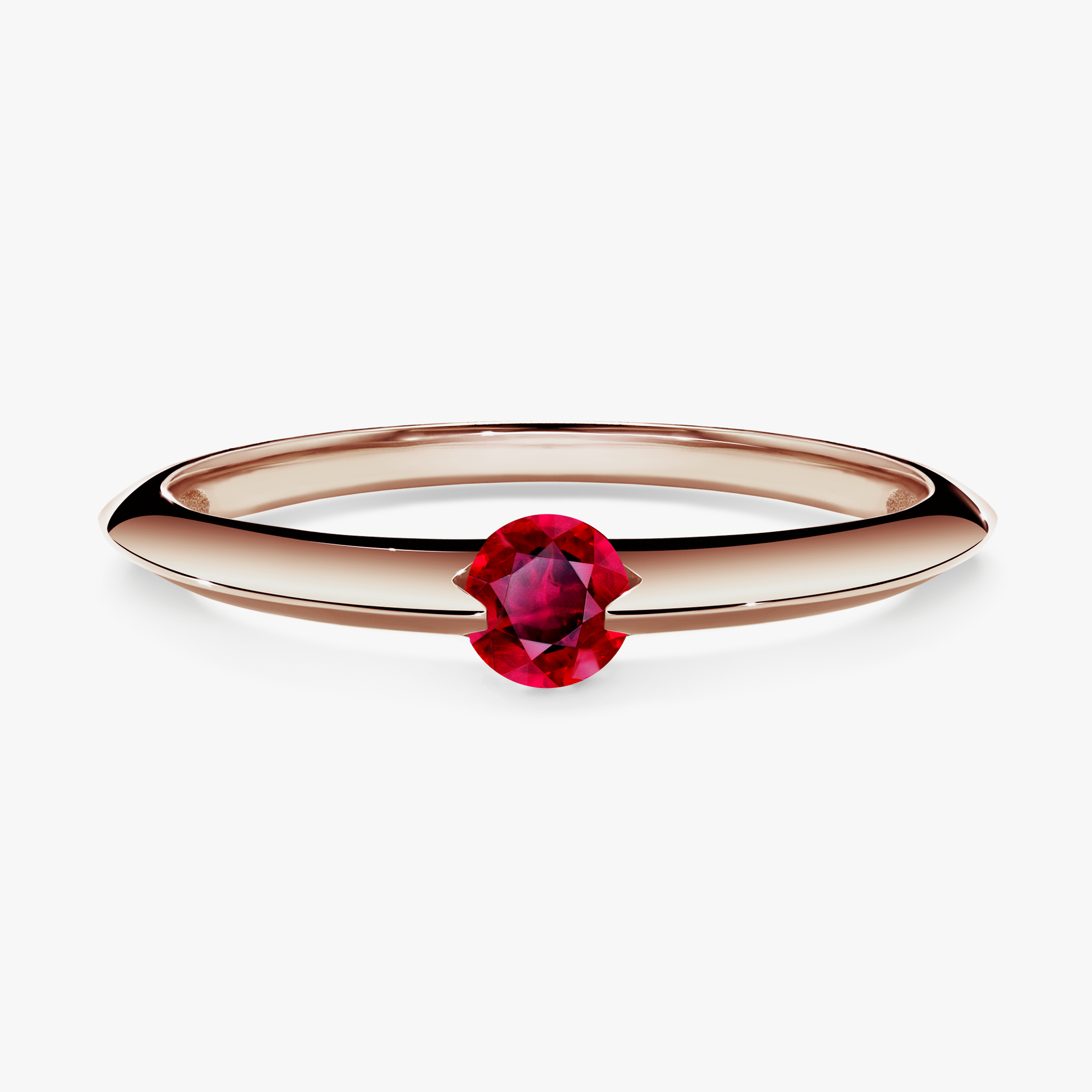 Pierścionek zaręczynowy My Baby z różowego złota z rubinem 0,50ct