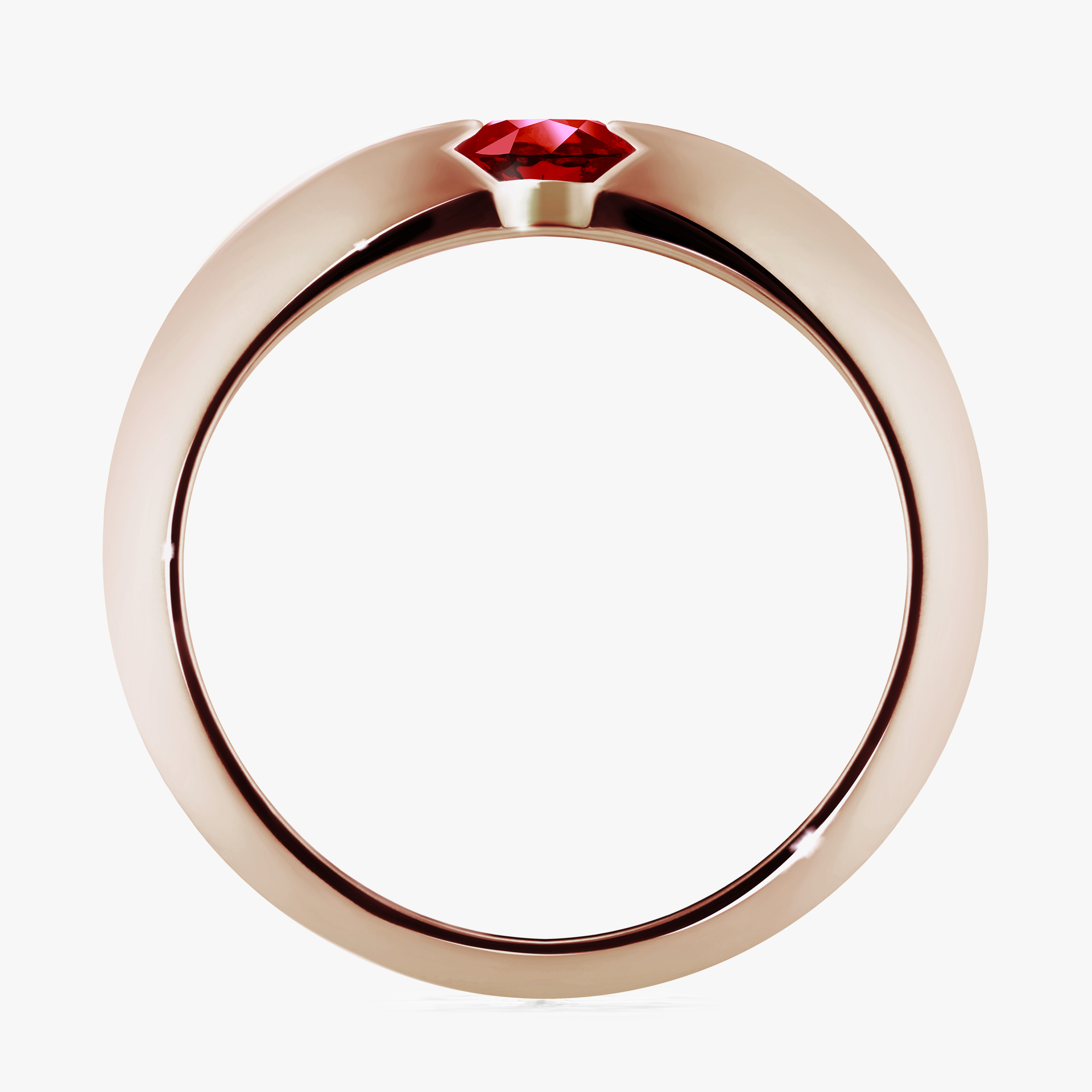 Pierścionek zaręczynowy My Baby z różowego złota z rubinem 0,50ct