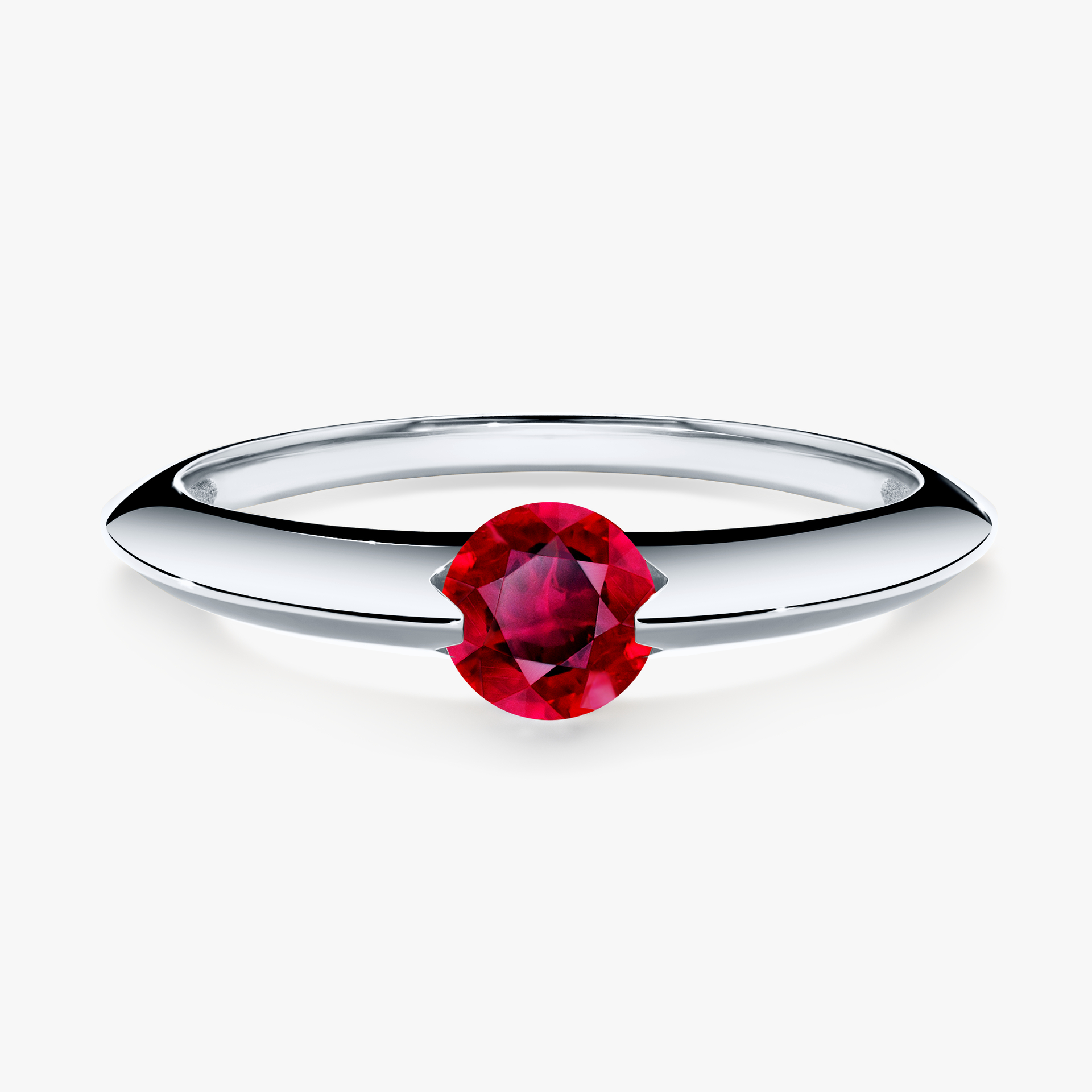 Pierścionek zaręczynowy My Baby z białego złota z rubinem 1,00ct