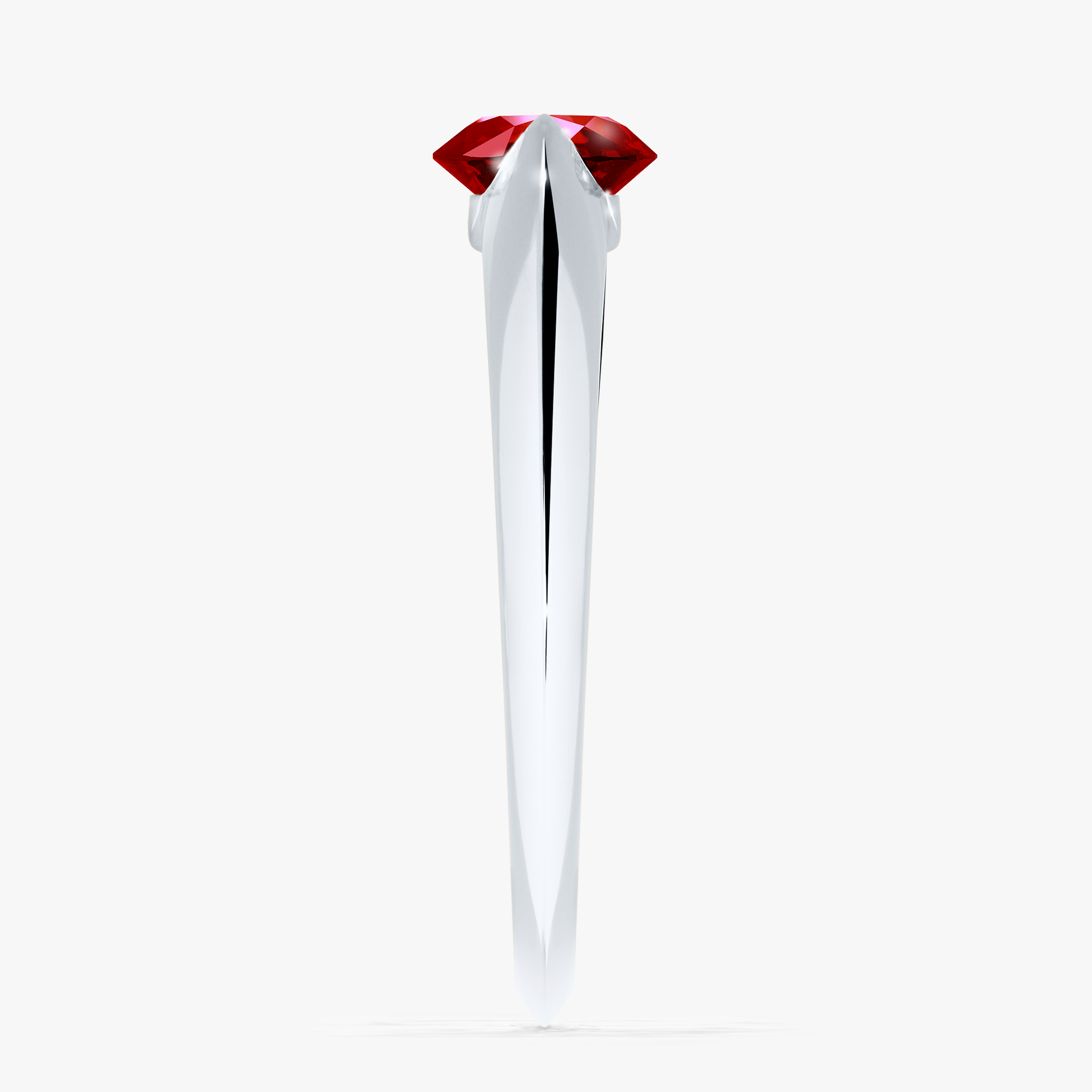 Pierścionek zaręczynowy My Baby z białego złota z rubinem 1,00ct