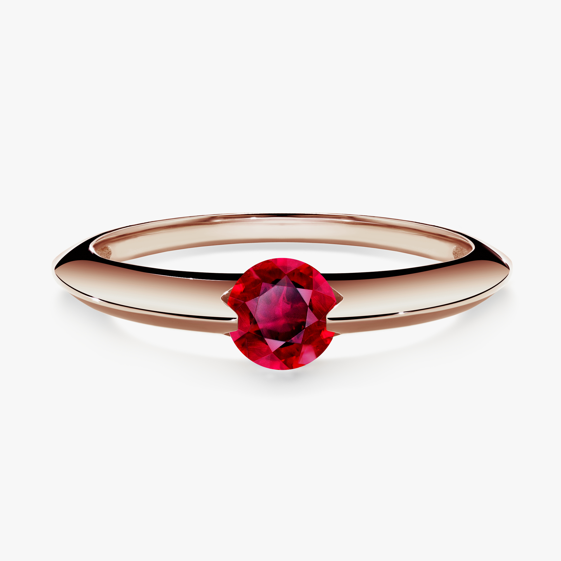 Pierścionek zaręczynowy My Baby z różowego złota z rubinem 1,00ct