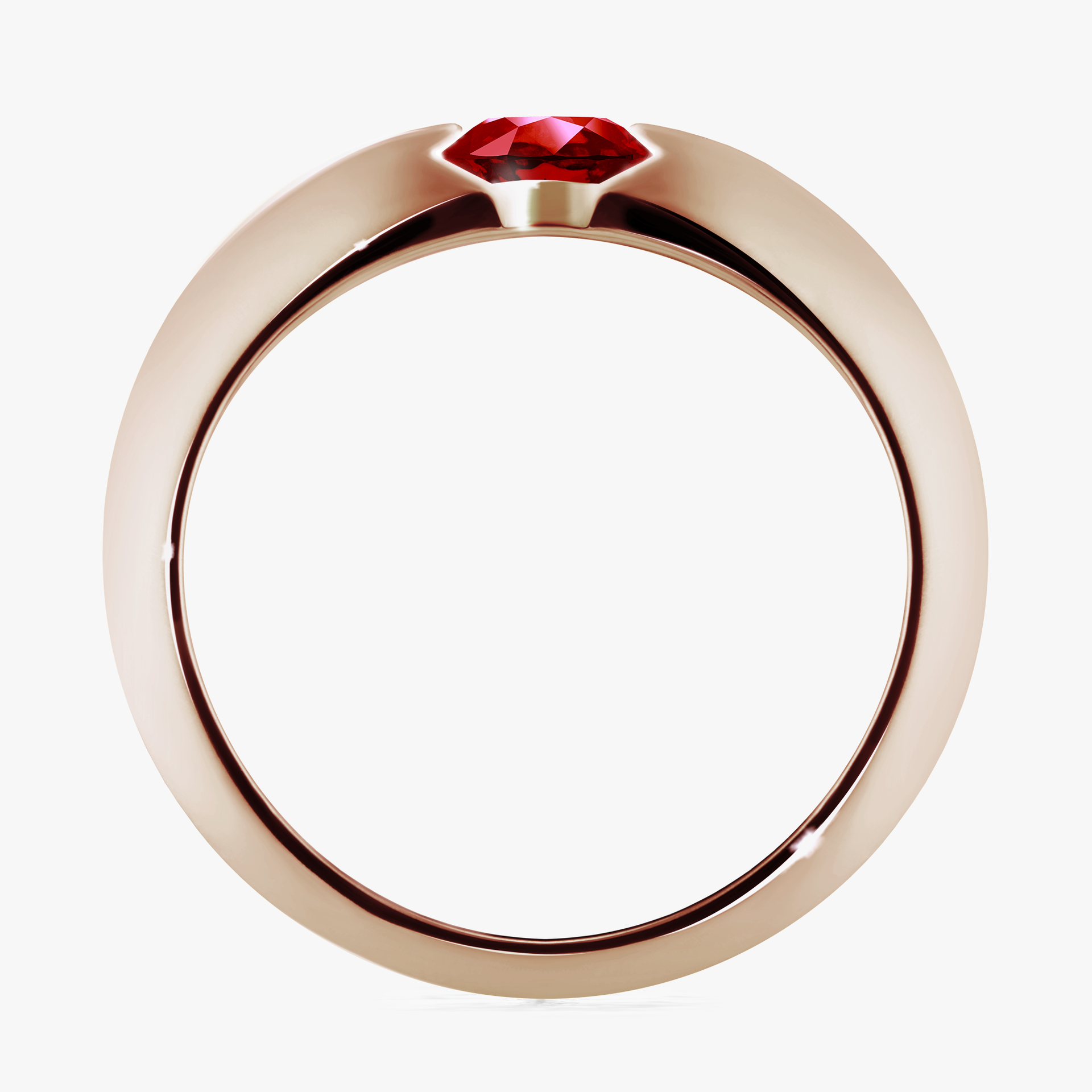 Pierścionek zaręczynowy My Baby z różowego złota z rubinem 1,00ct