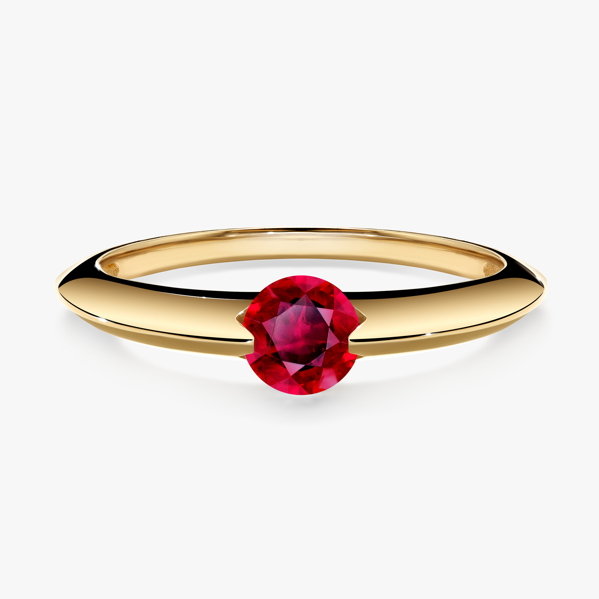 Pierścionek zaręczynowy My Baby z żółtego złota z rubinem 1,00ct