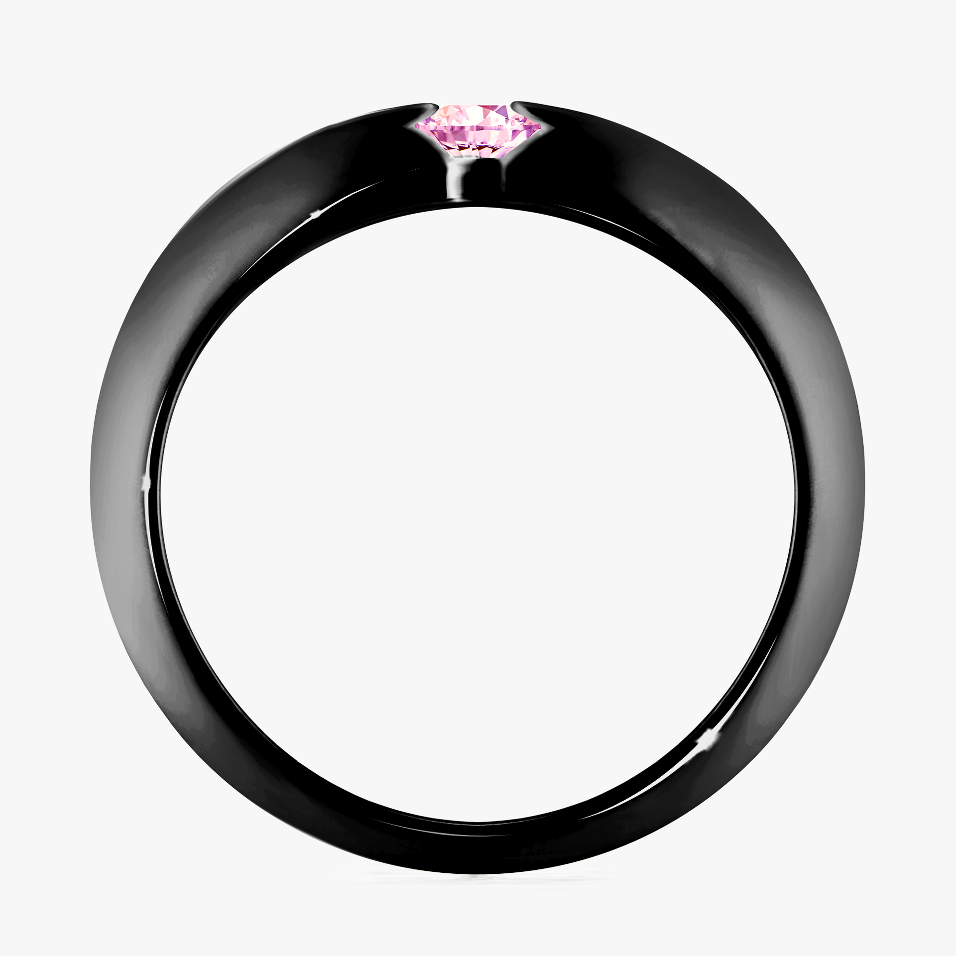 Pierścionek zaręczynowy My Baby z czarnego złota z szafirem różowym 0,25ct