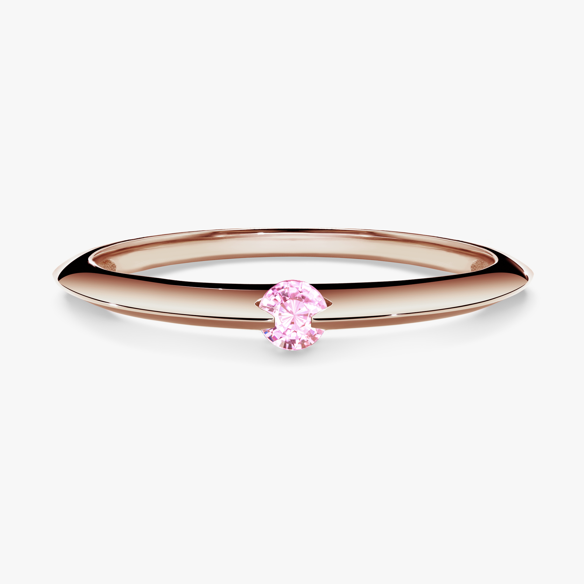 Pierścionek zaręczynowy My Baby z różowego złota z szafirem różowym 0,25ct