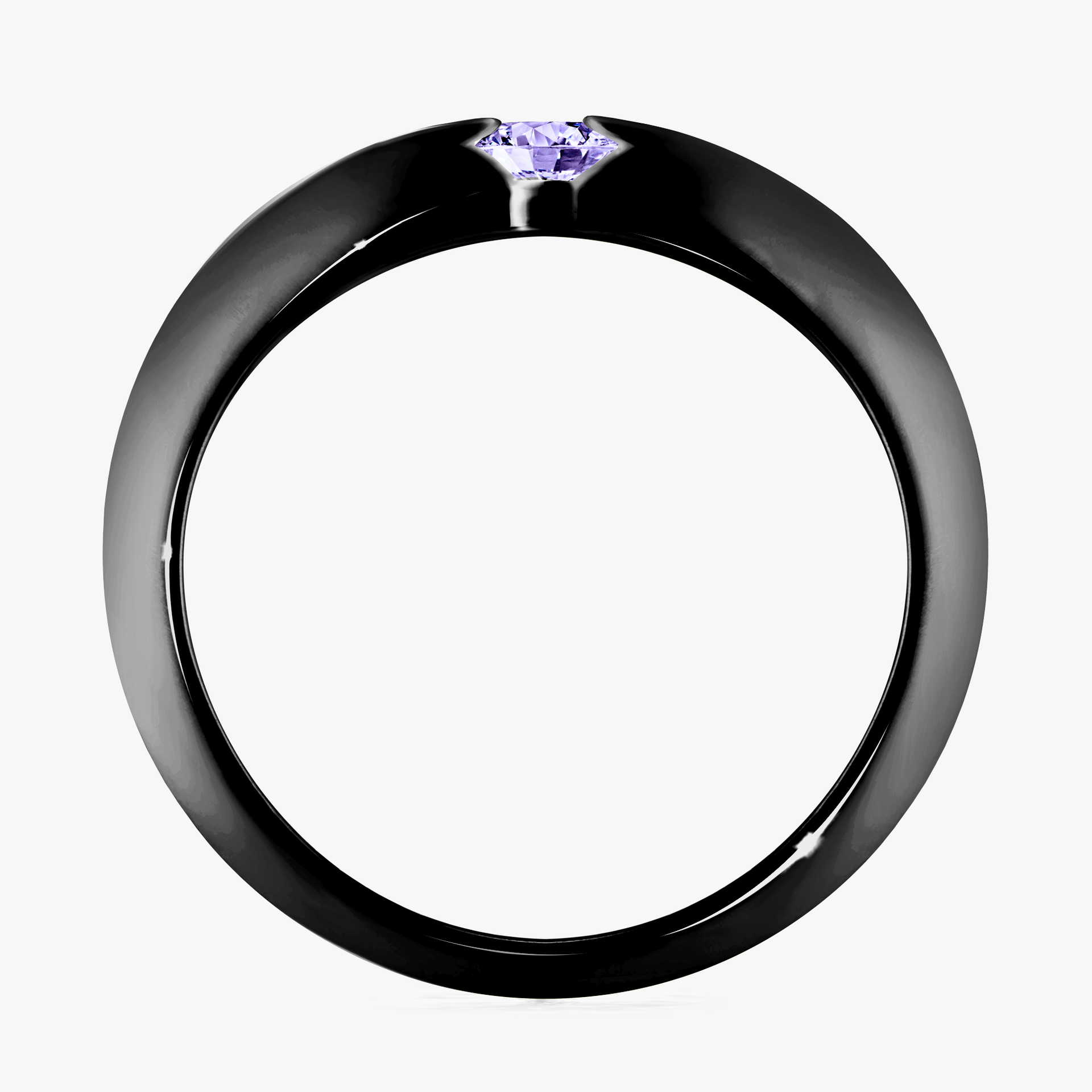 Pierścionek zaręczynowy My Baby z czarnego złota z tanzanitem 0,25ct