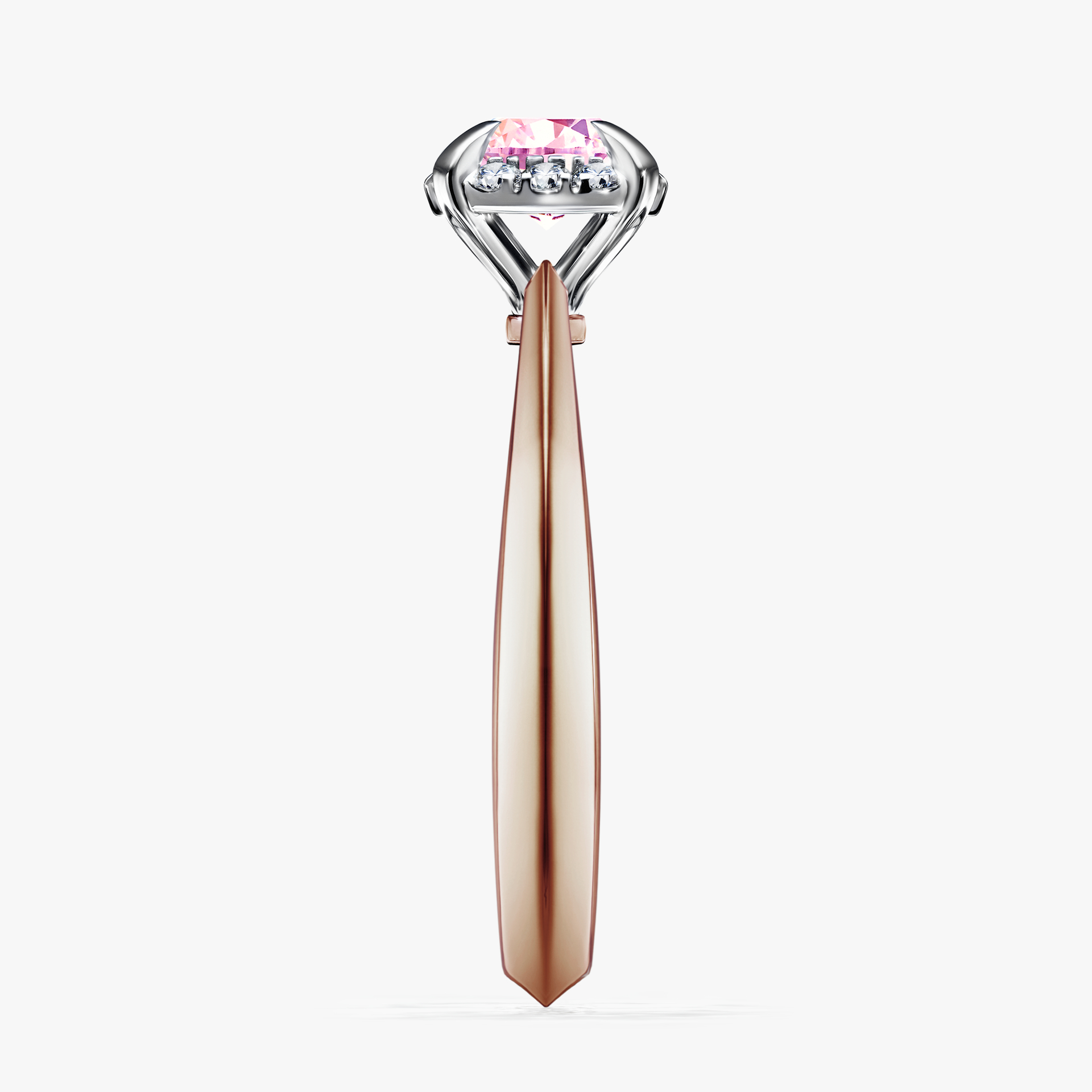 Pierścionek zaręczynowy My Beauty z różowego złota z szafirem różowym 0,62ct