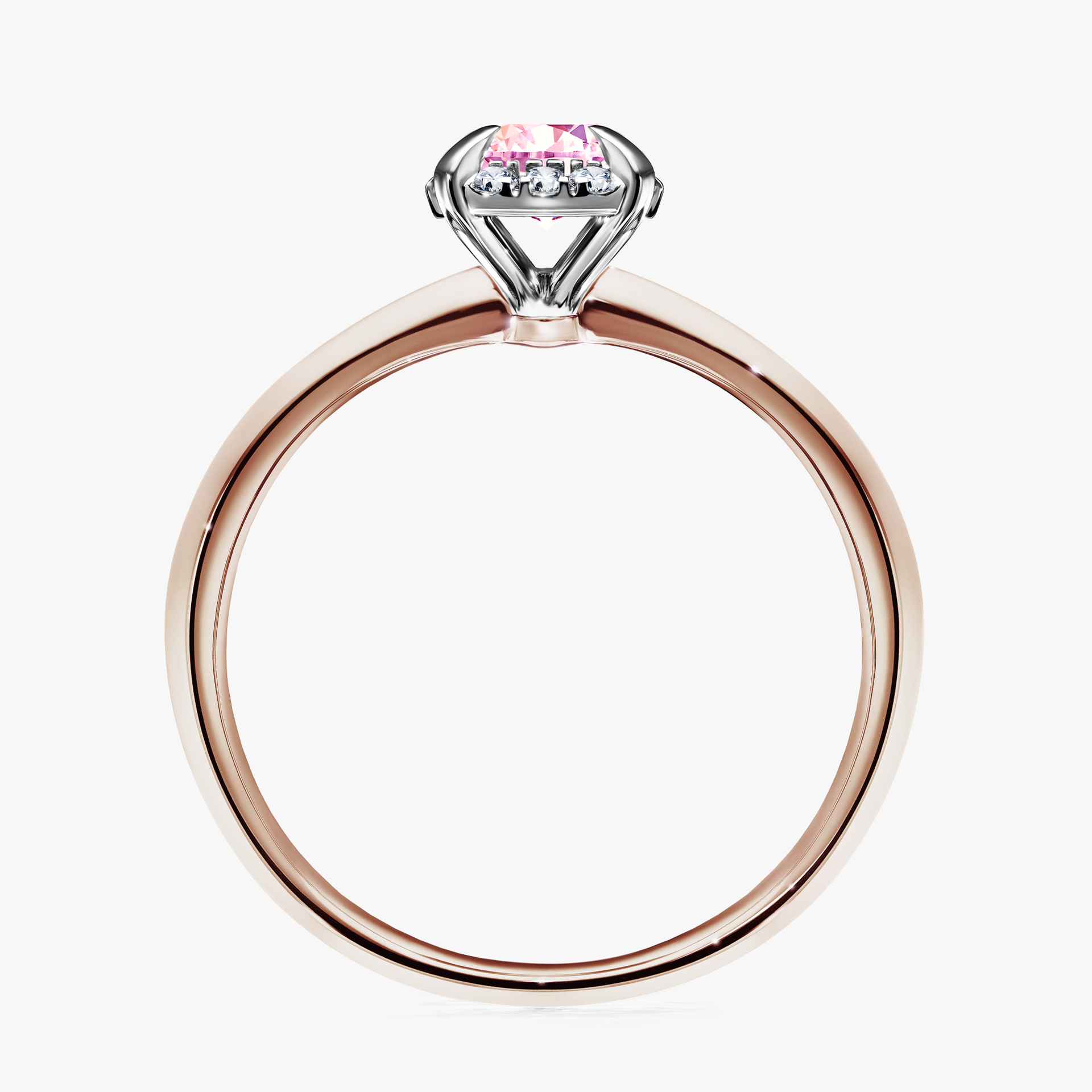 Pierścionek zaręczynowy My Beauty z różowego złota z szafirem różowym 0,62ct