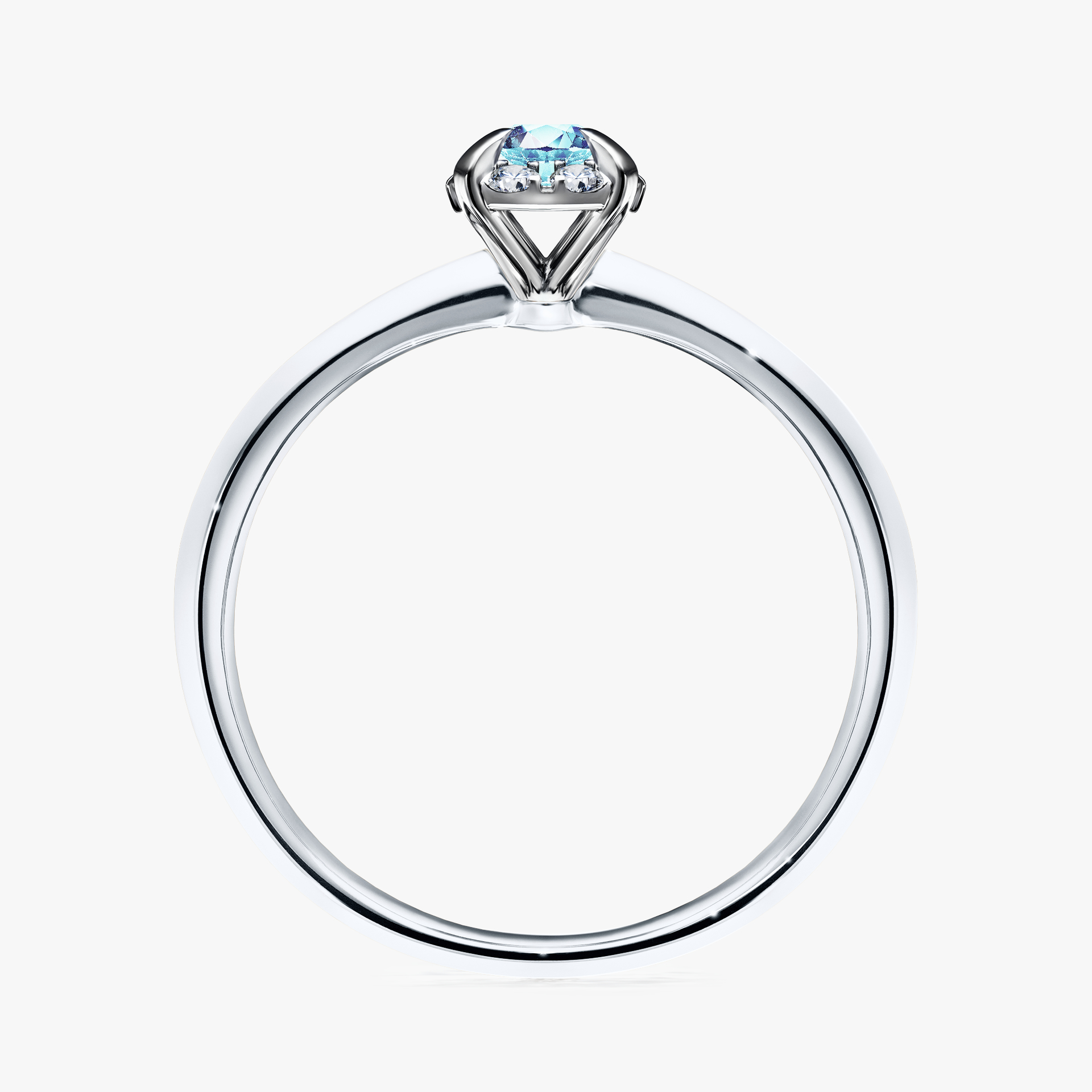 Pierścionek zaręczynowy My Beauty z białego złota z akwamarynem 0,14ct